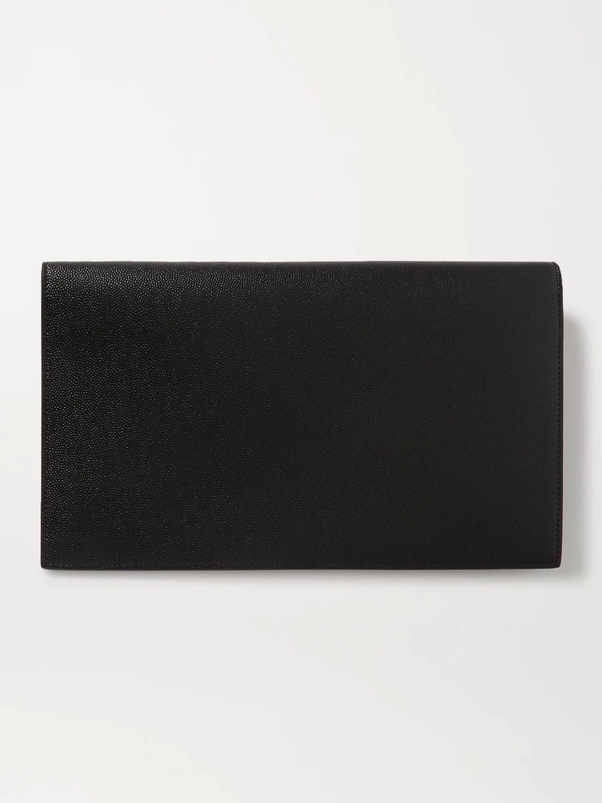 Shop Saint Laurent Uptown Textured-leather Pouch In Black