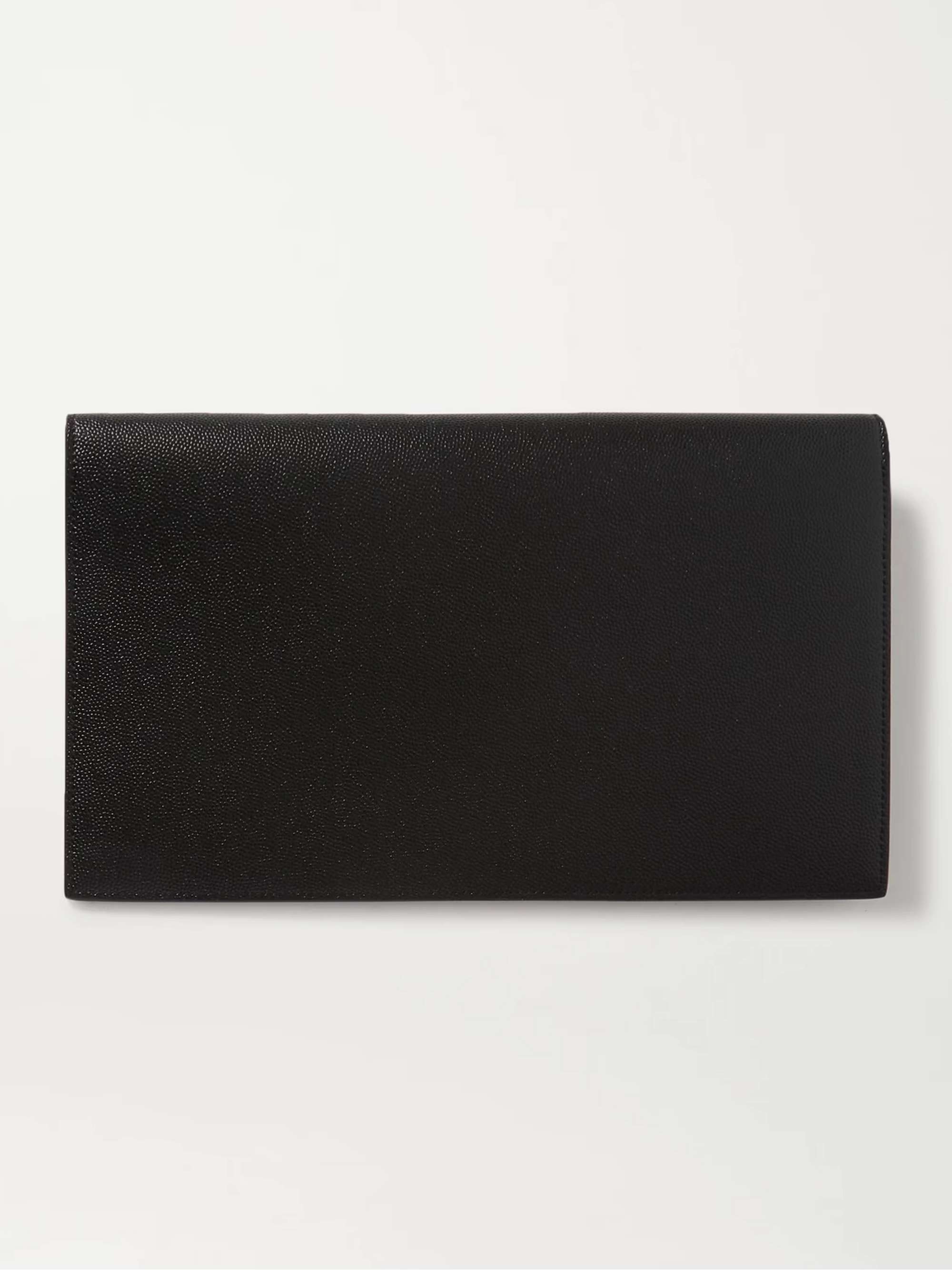 SAINT LAURENT Uptown textured-leather pouch