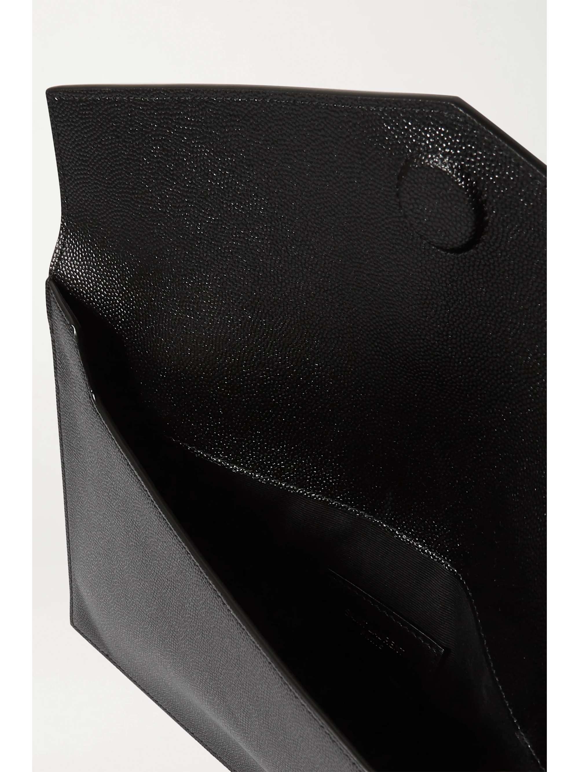 SAINT LAURENT Uptown textured-leather pouch | NET-A-PORTER