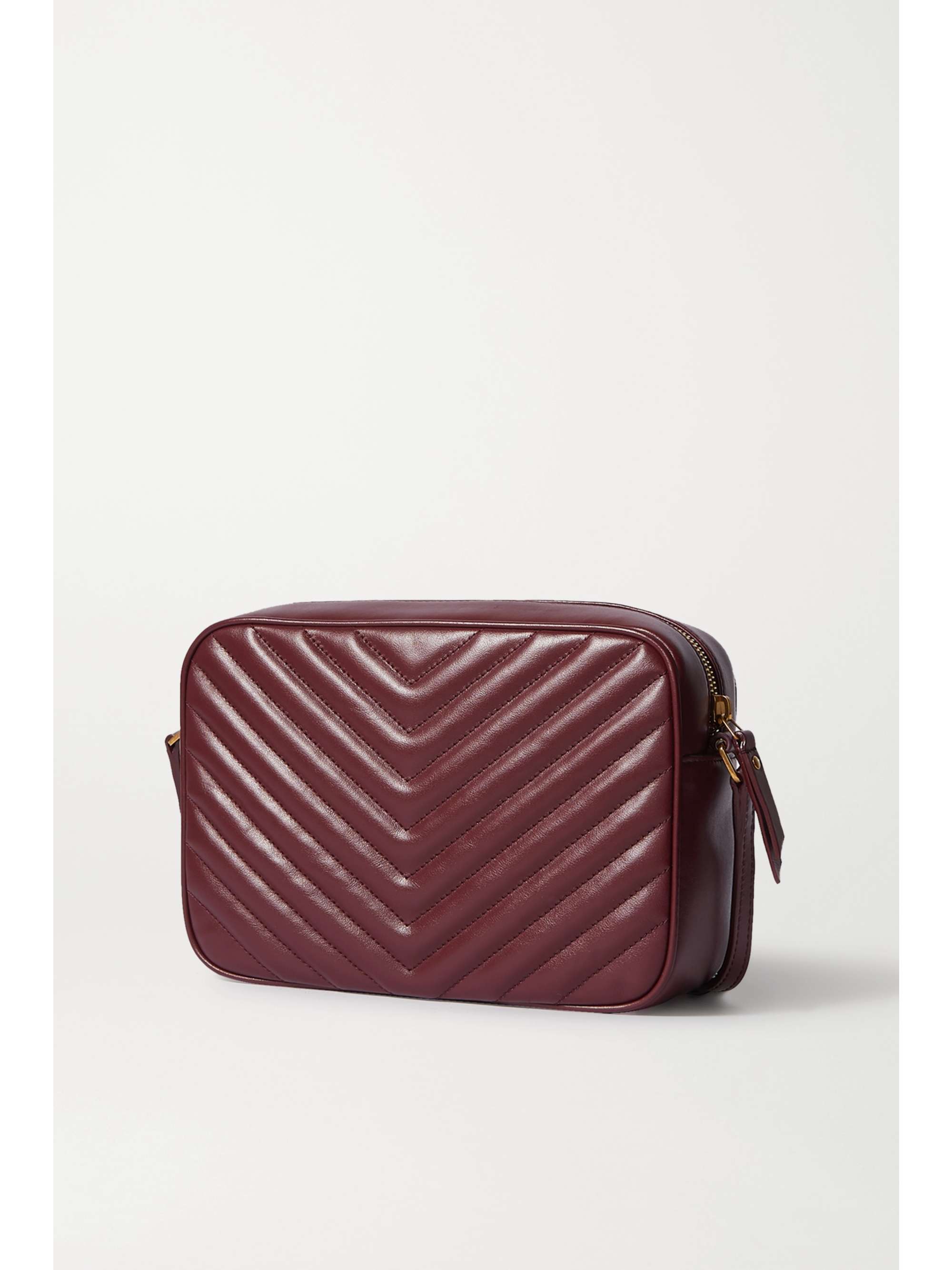 Burgundy Lou quilted leather shoulder bag SAINT LAURENT NETAPORTER