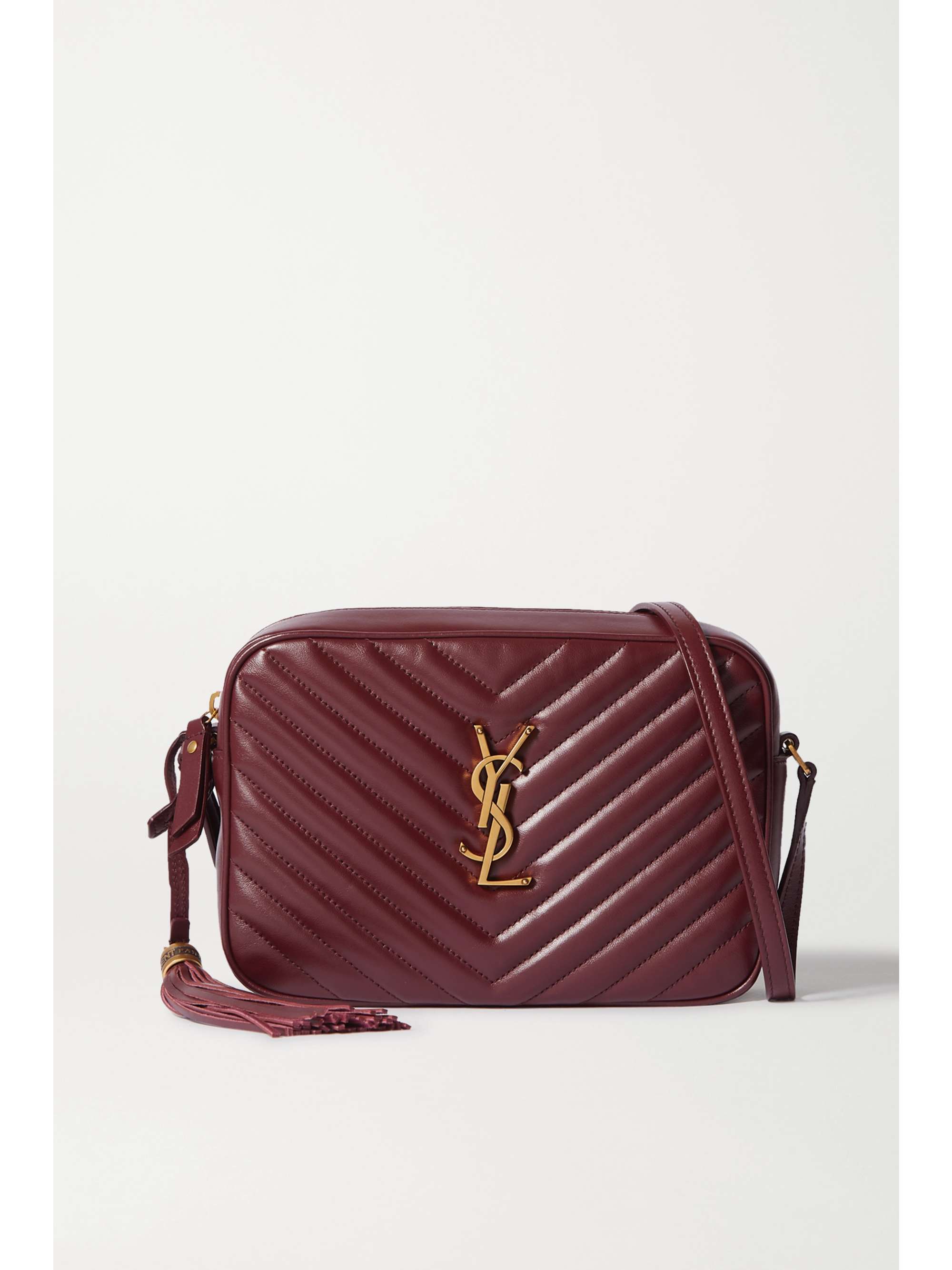 Burgundy Lou medium quilted leather shoulder bag | SAINT LAURENT | NET ...