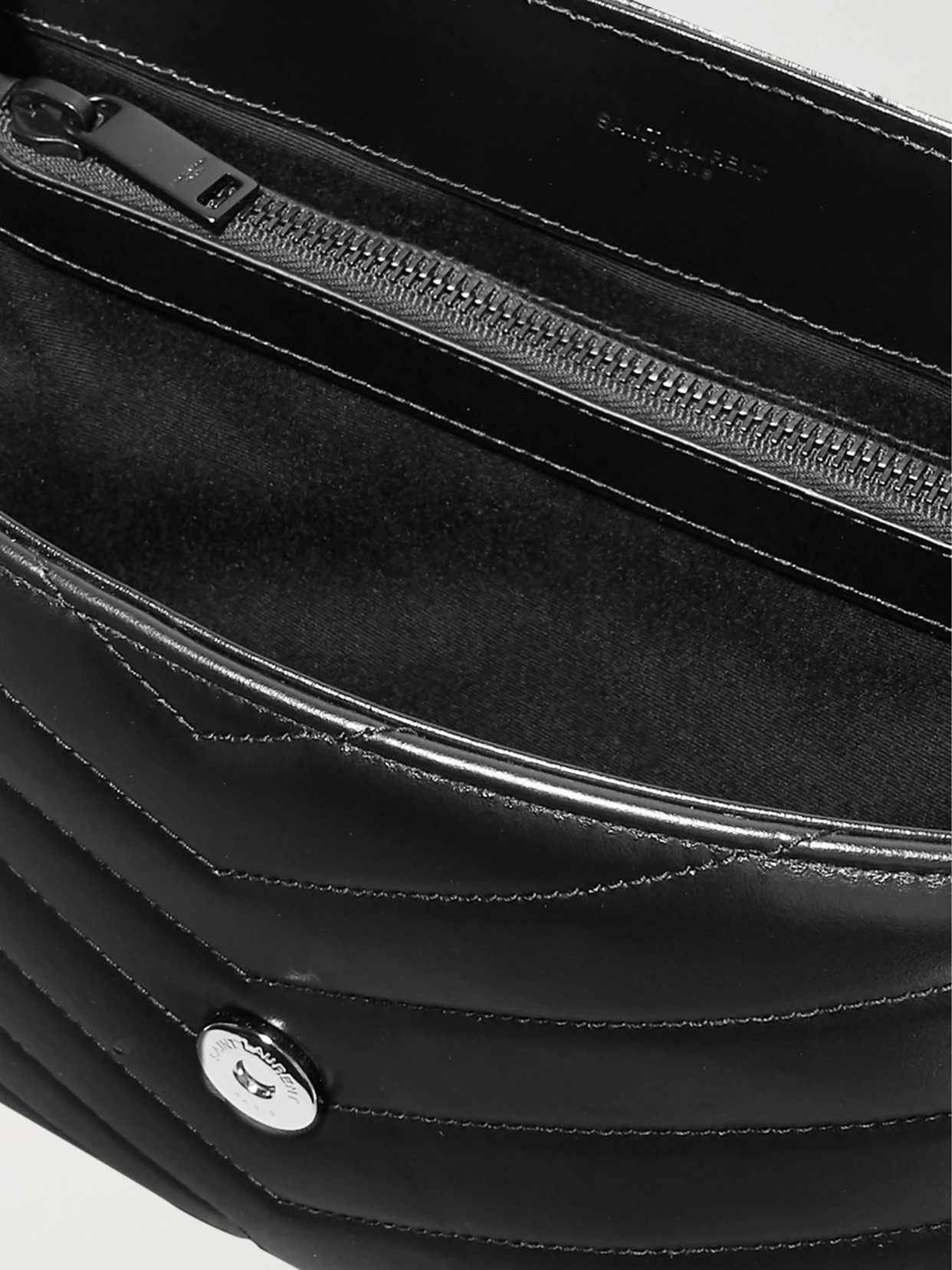 Saint Laurent Loulou Medium Quilted Leather Shoulder Bag In Black
