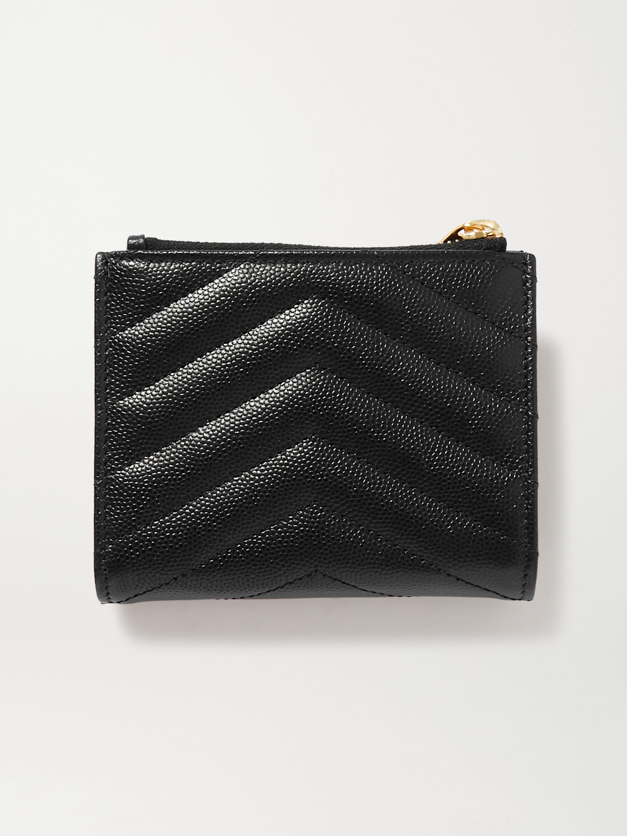 Saint Laurent Black Quilted Monogramme Bifold Card Holder In Black