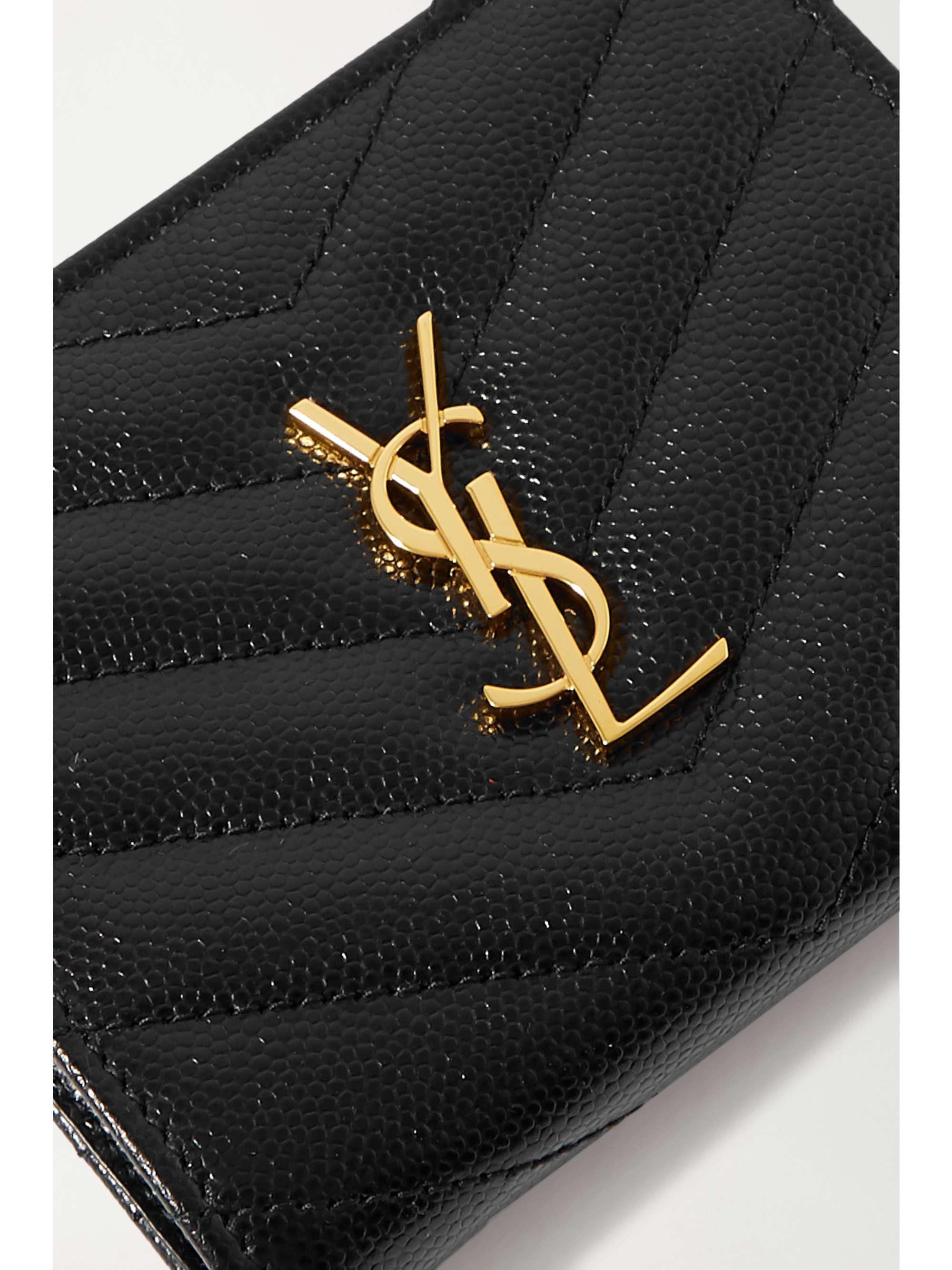 SAINT LAURENT Monogramme quilted textured-leather wallet