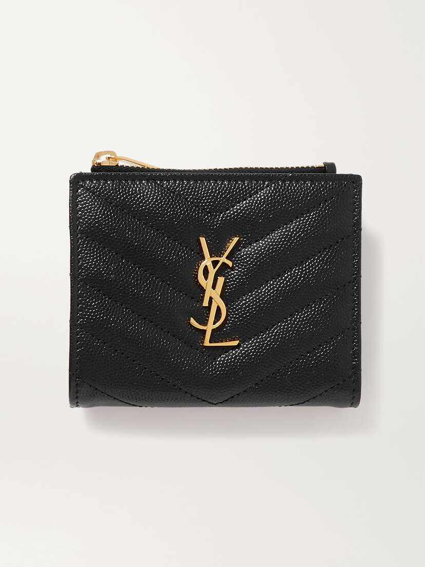 Saint Laurent Monogramme Quilted Textured-leather Wallet