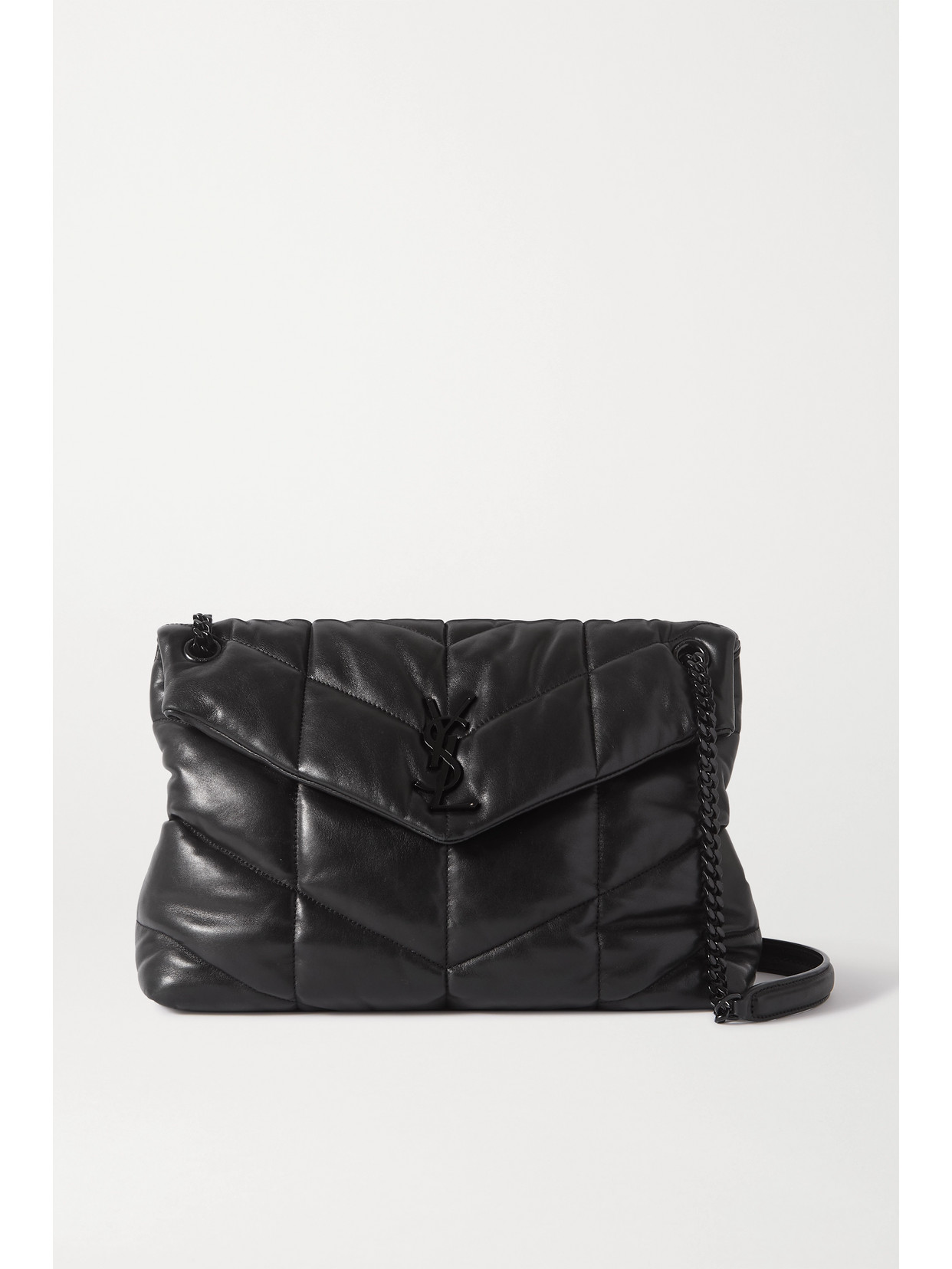 Saint Laurent Black Loulou Puffer Medium Leather Shoulder Bag