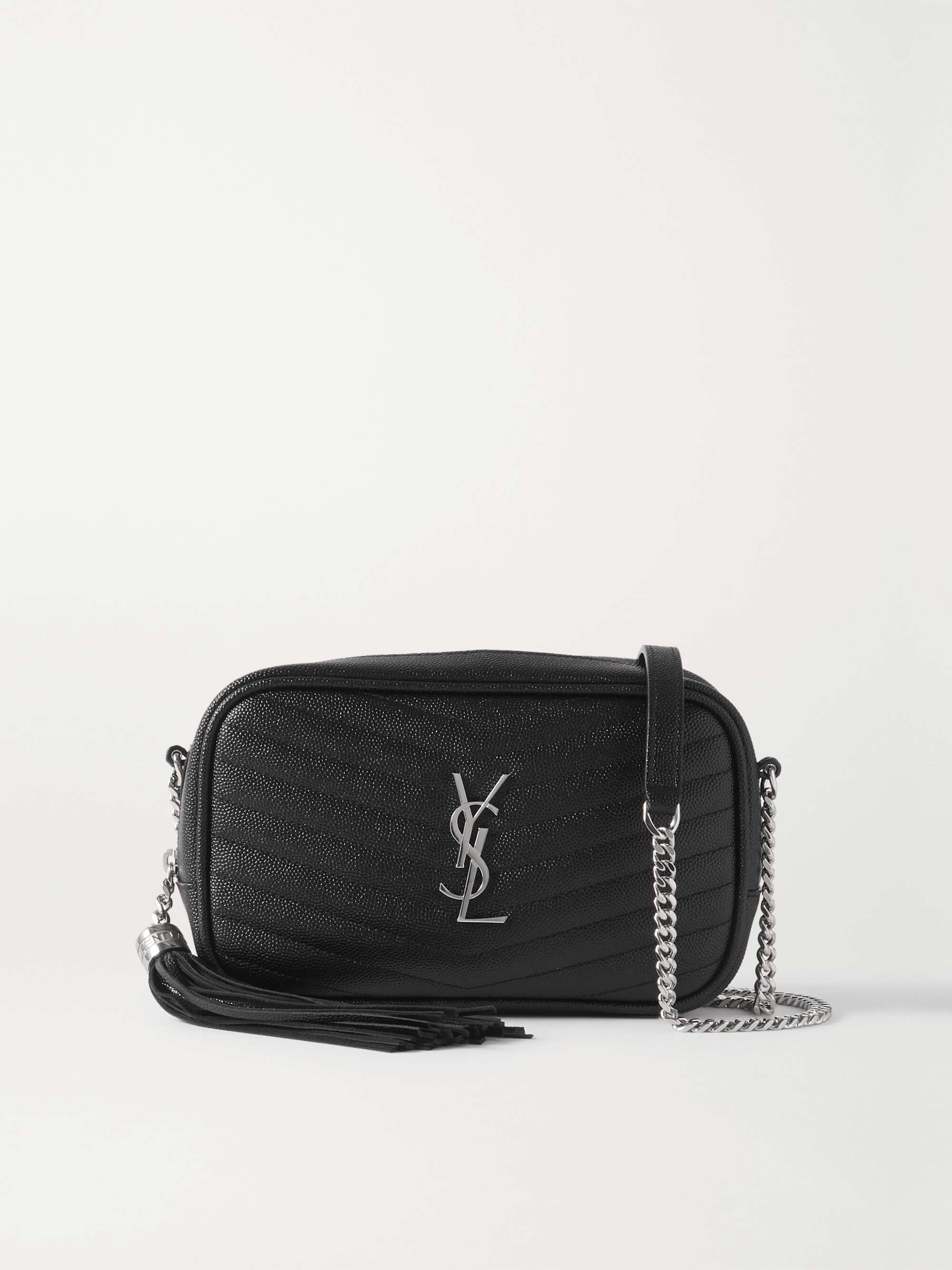 Lou Mini Leather Crossbody Bag in Black - Saint Laurent