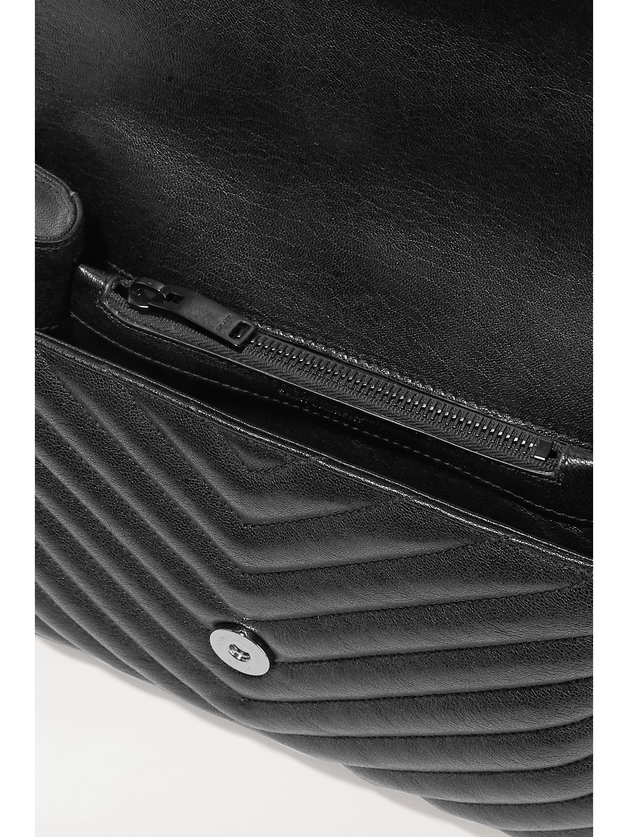 Saint Laurent College Medium Quilted Leather Shoulder Bag In Black