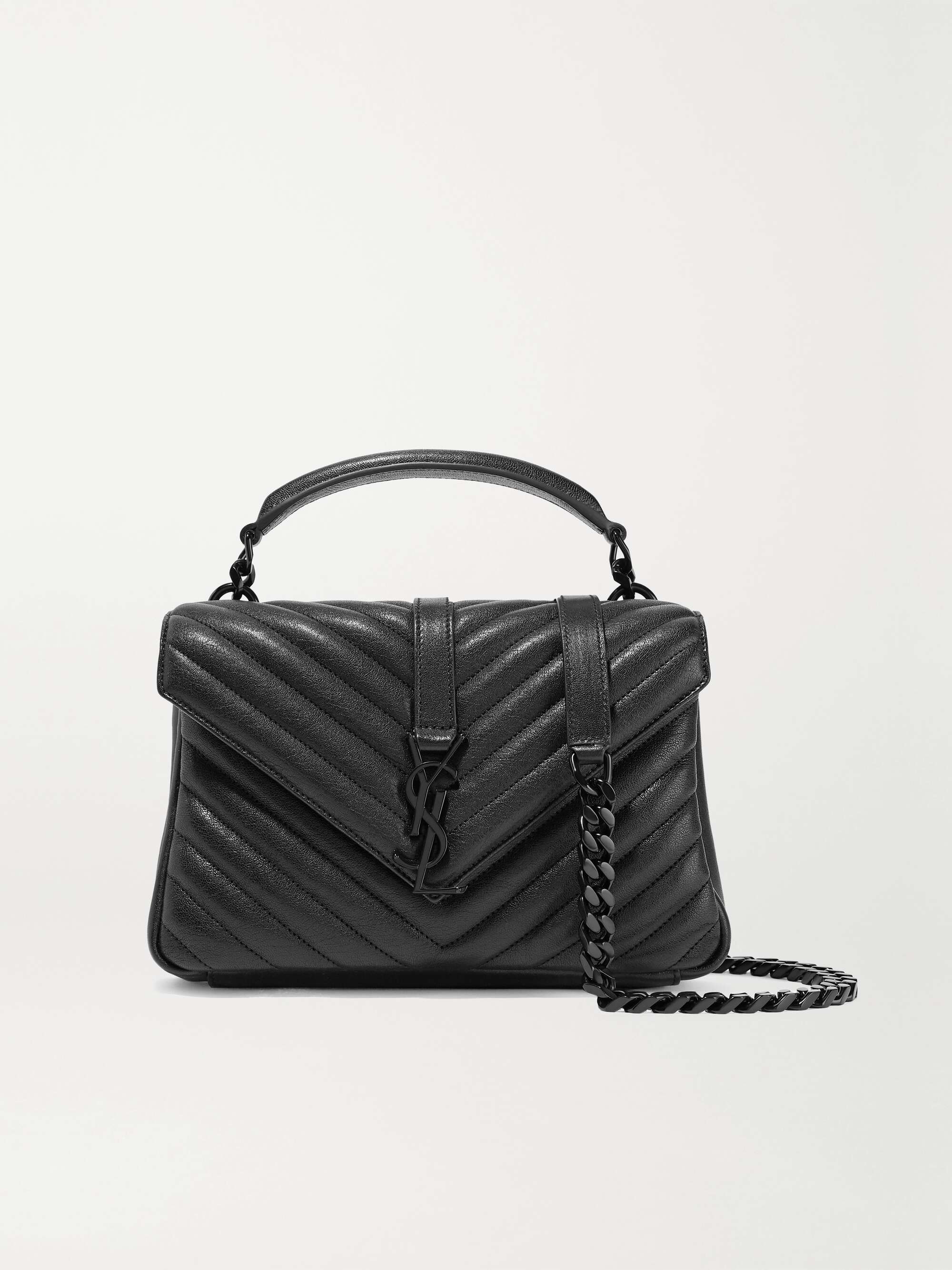 Saint Laurent College Medium in Quilted Leather - Black