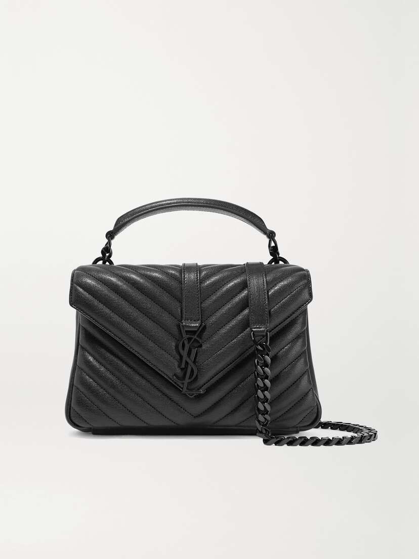 Saint Laurent College Medium Chain Quilted Leather Shoulder Bag