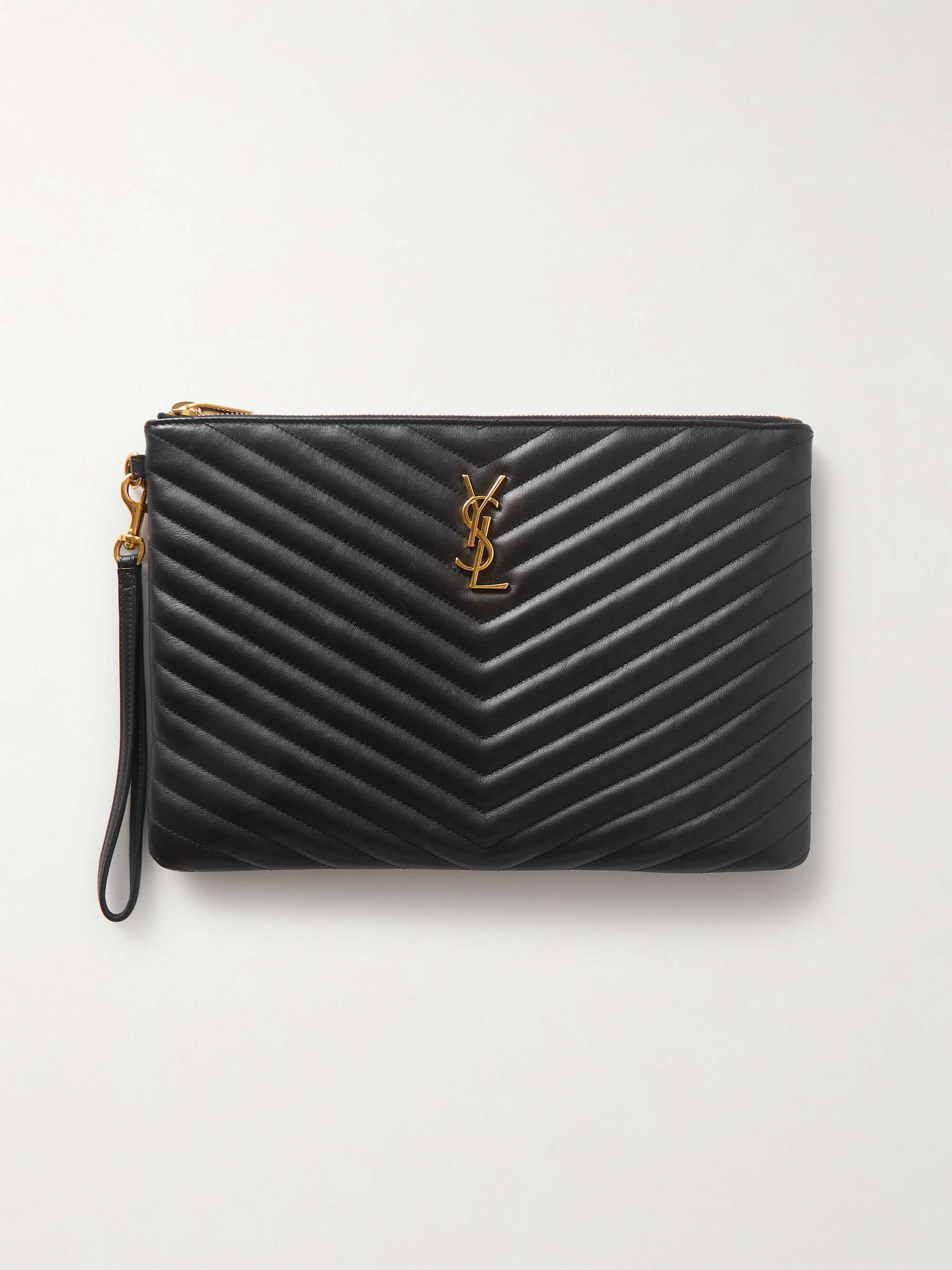 SAINT LAURENT Monogramme quilted leather pouch | NET-A-PORTER