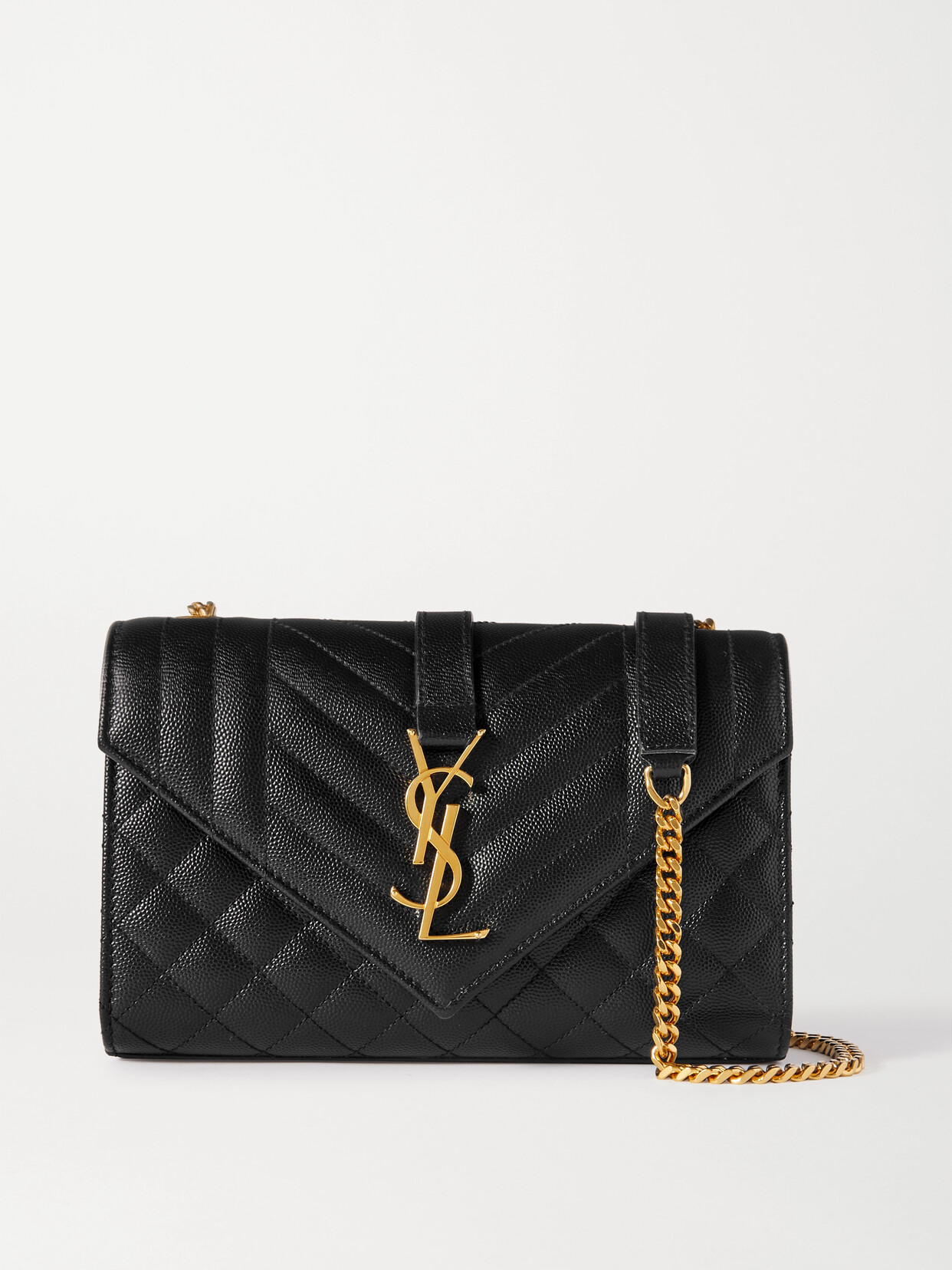 Yves Saint Laurent Chevron Quilted Leather Envelope Bag