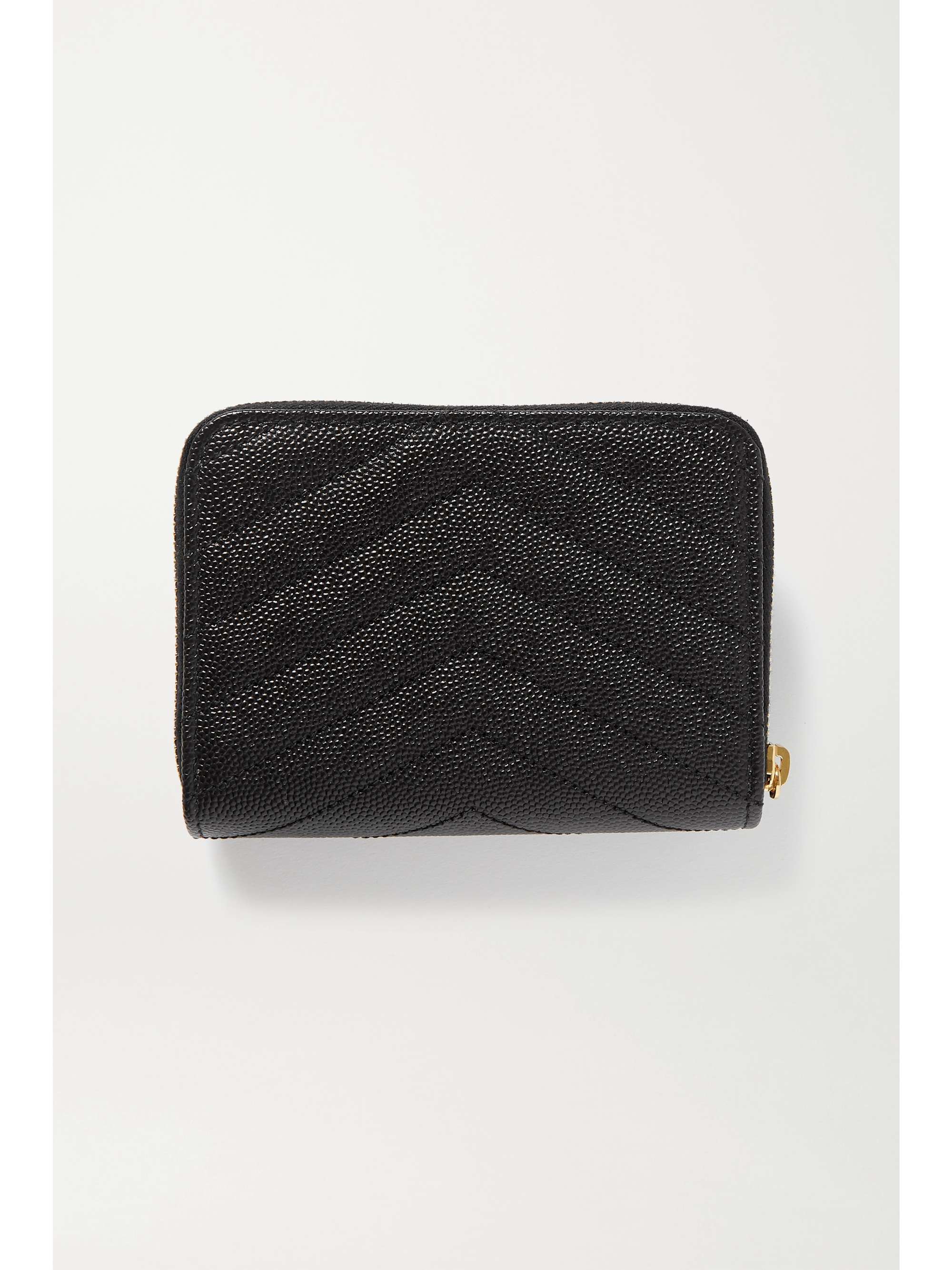 SAINT LAURENT Monogramme quilted textured-leather wallet