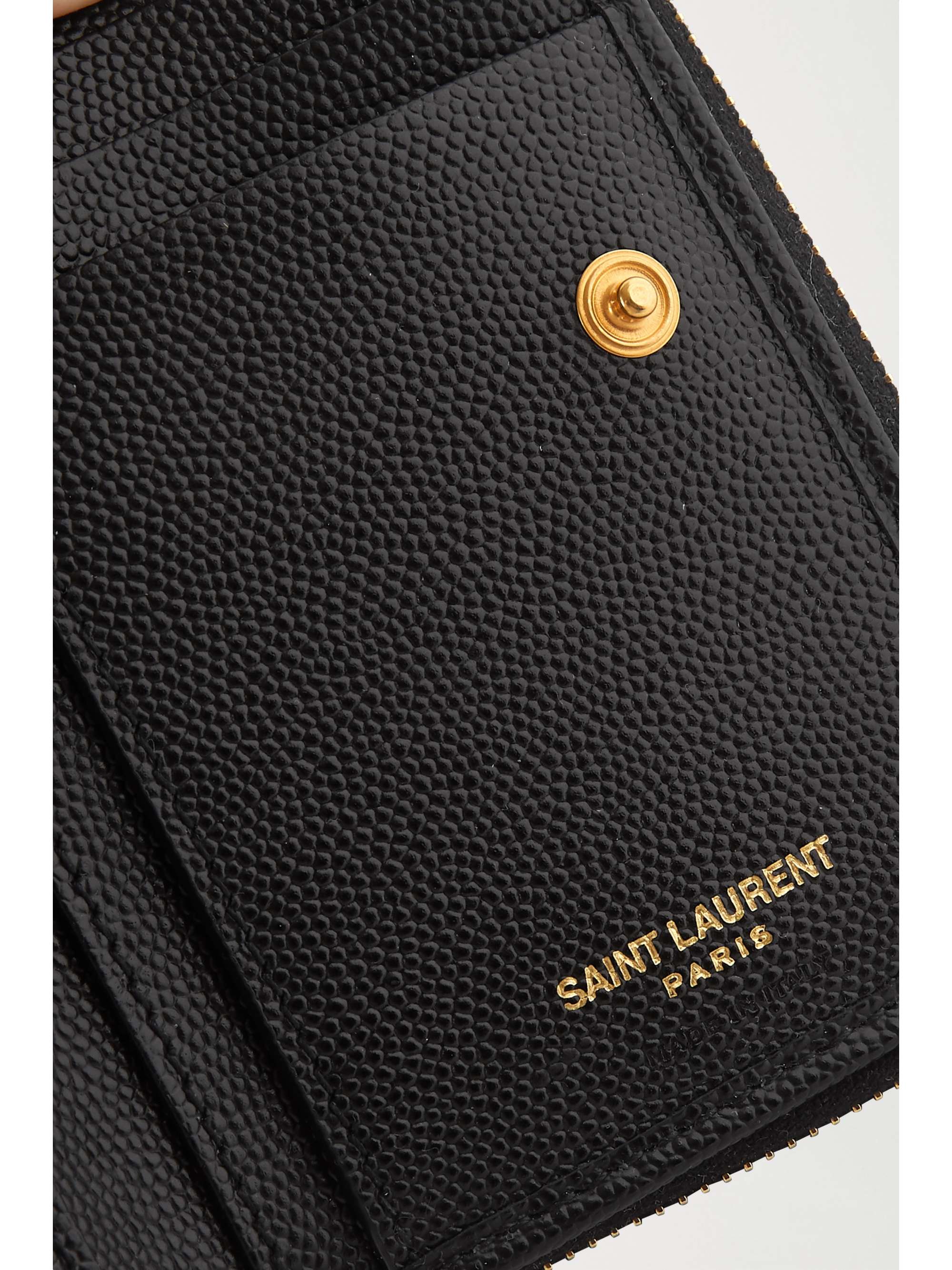 SAINT LAURENT Monogramme quilted textured-leather wallet