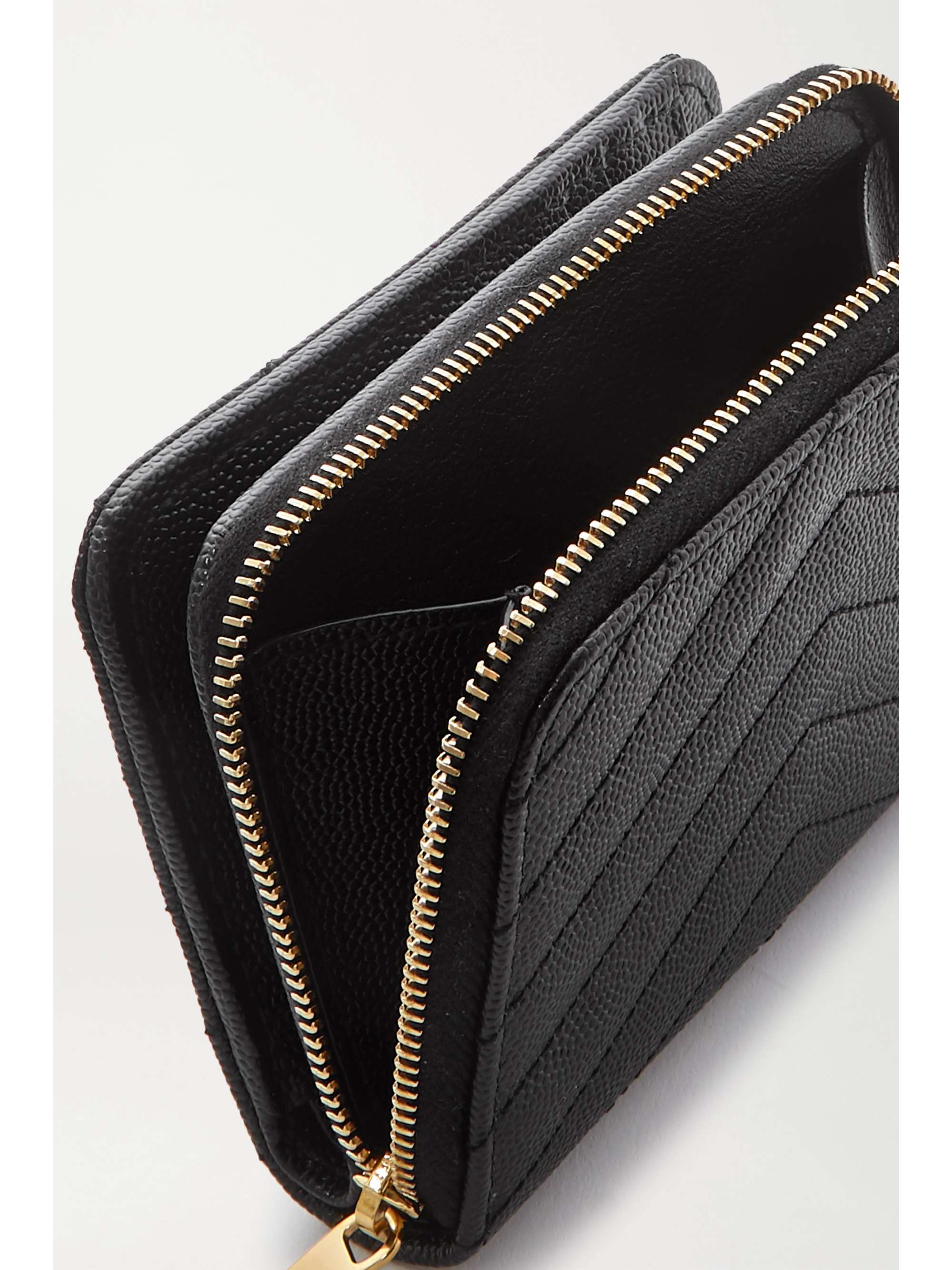 SAINT LAURENT Monogramme quilted textured-leather wallet