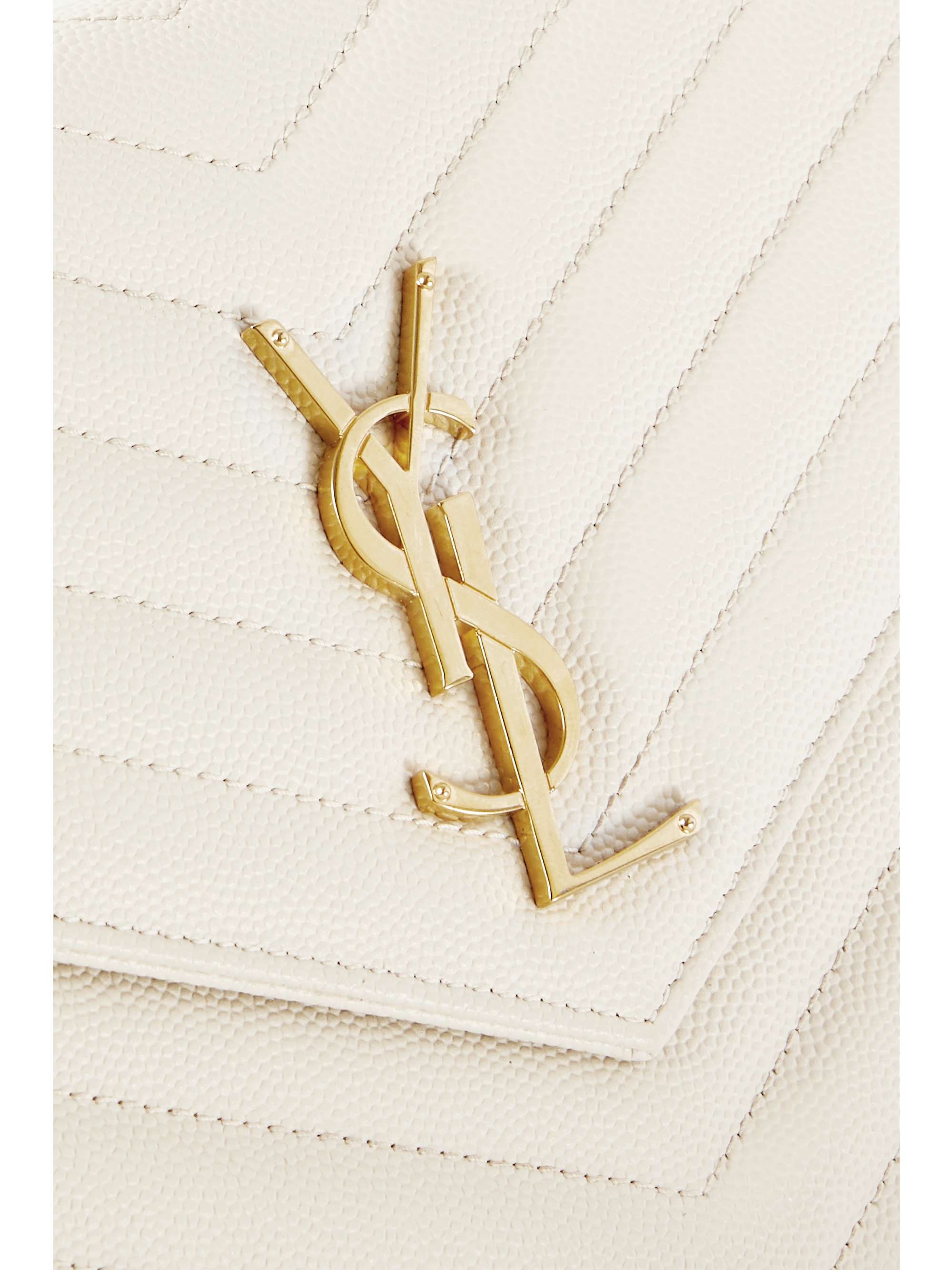 SAINT LAURENT Monogramme mini quilted textured-leather shoulder bag