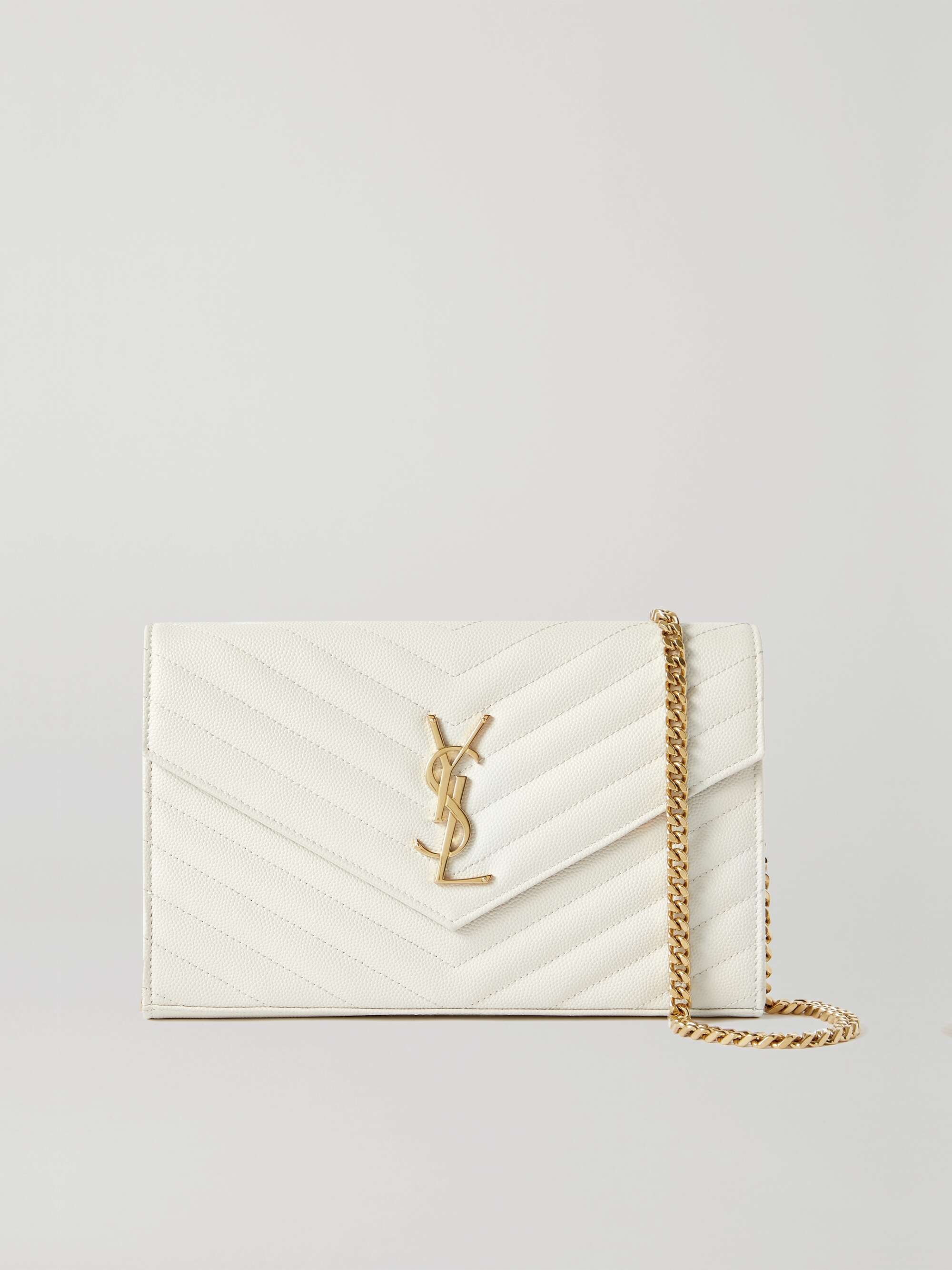 Saint Laurent Envelope Small Leather Wallet on Chain