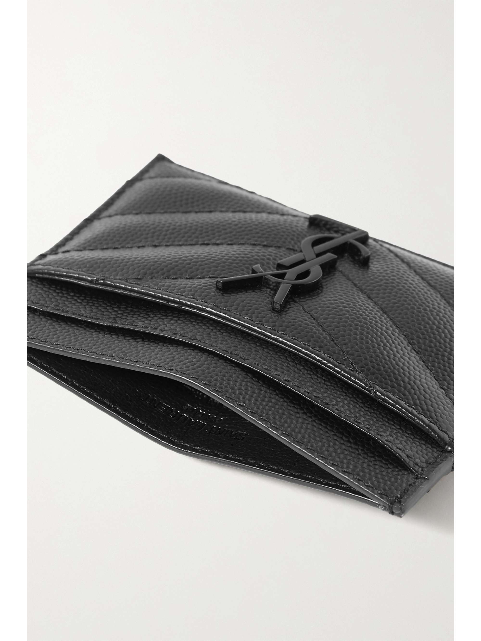 Monogram Quilted Leather Card Holder in Black - Saint Laurent