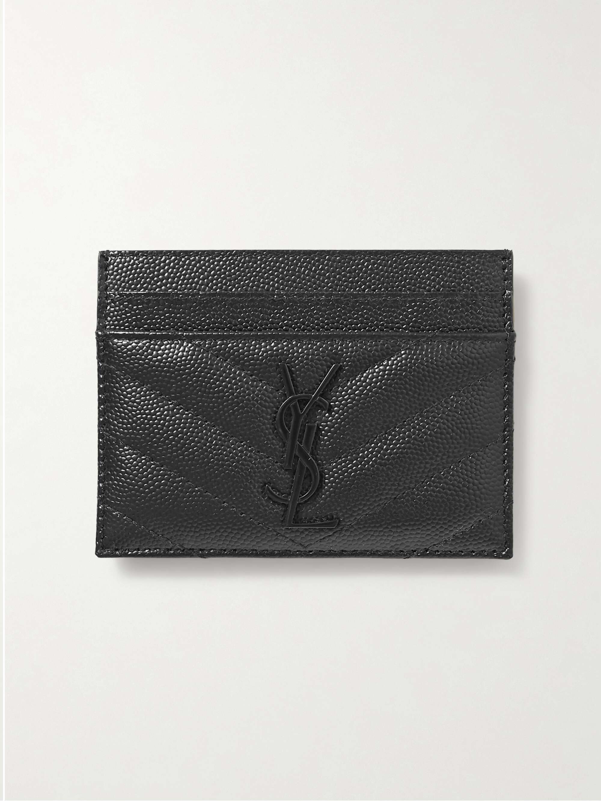 Saint Laurent Uptown Calfskin Leather Envelope Clutch - Black Noir