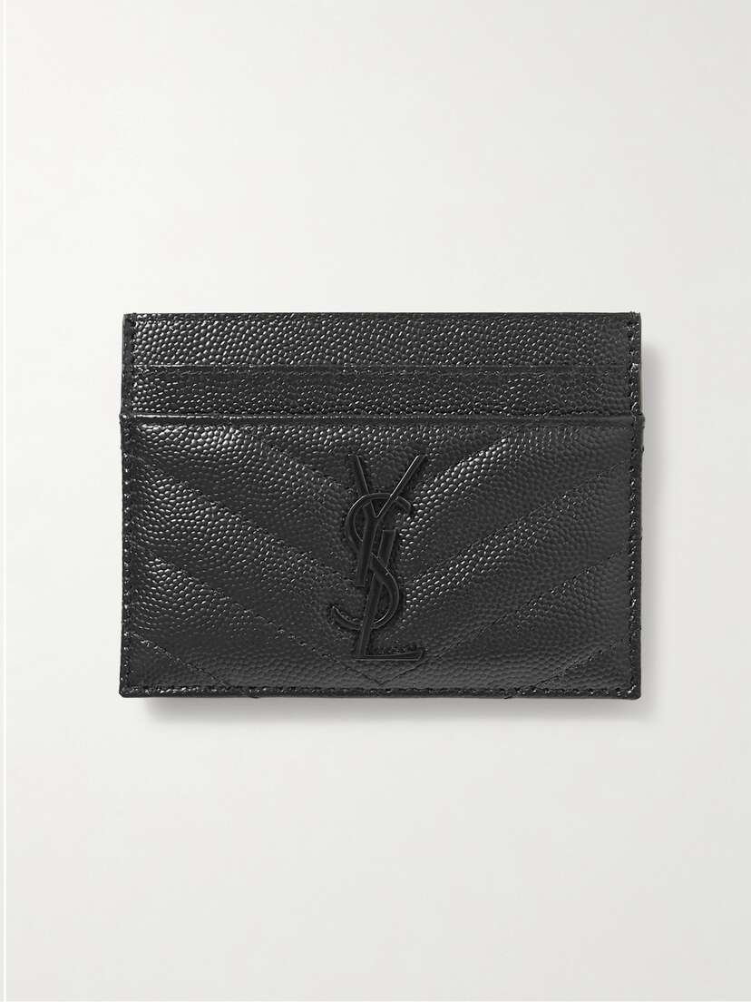 Saint Laurent Monogramme Quilted Textured-leather Cardholder