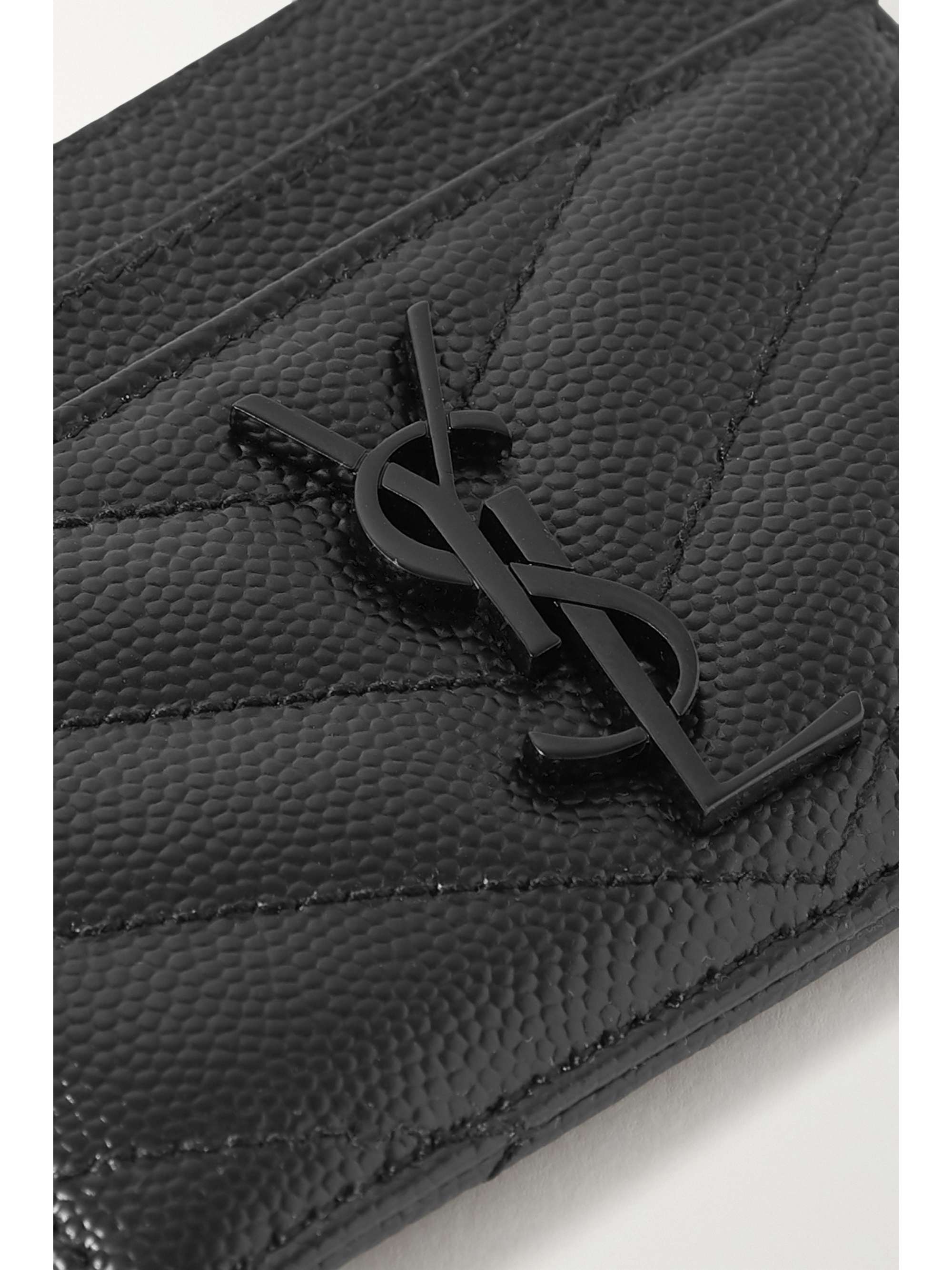 Saint Laurent Black Monogram Quilted Leather Card Holder