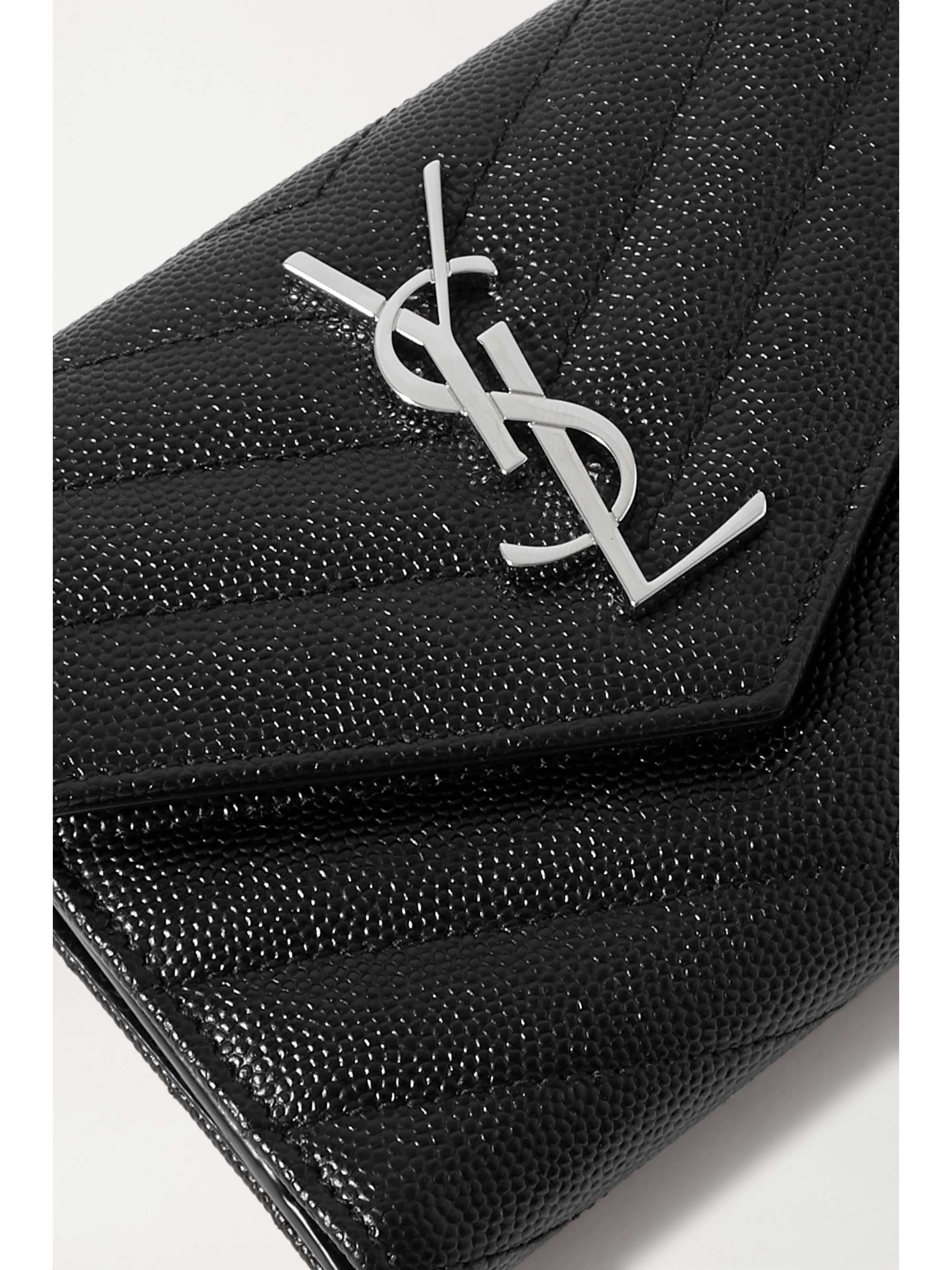 SAINT LAURENT Monogramme quilted textured-leather wallet