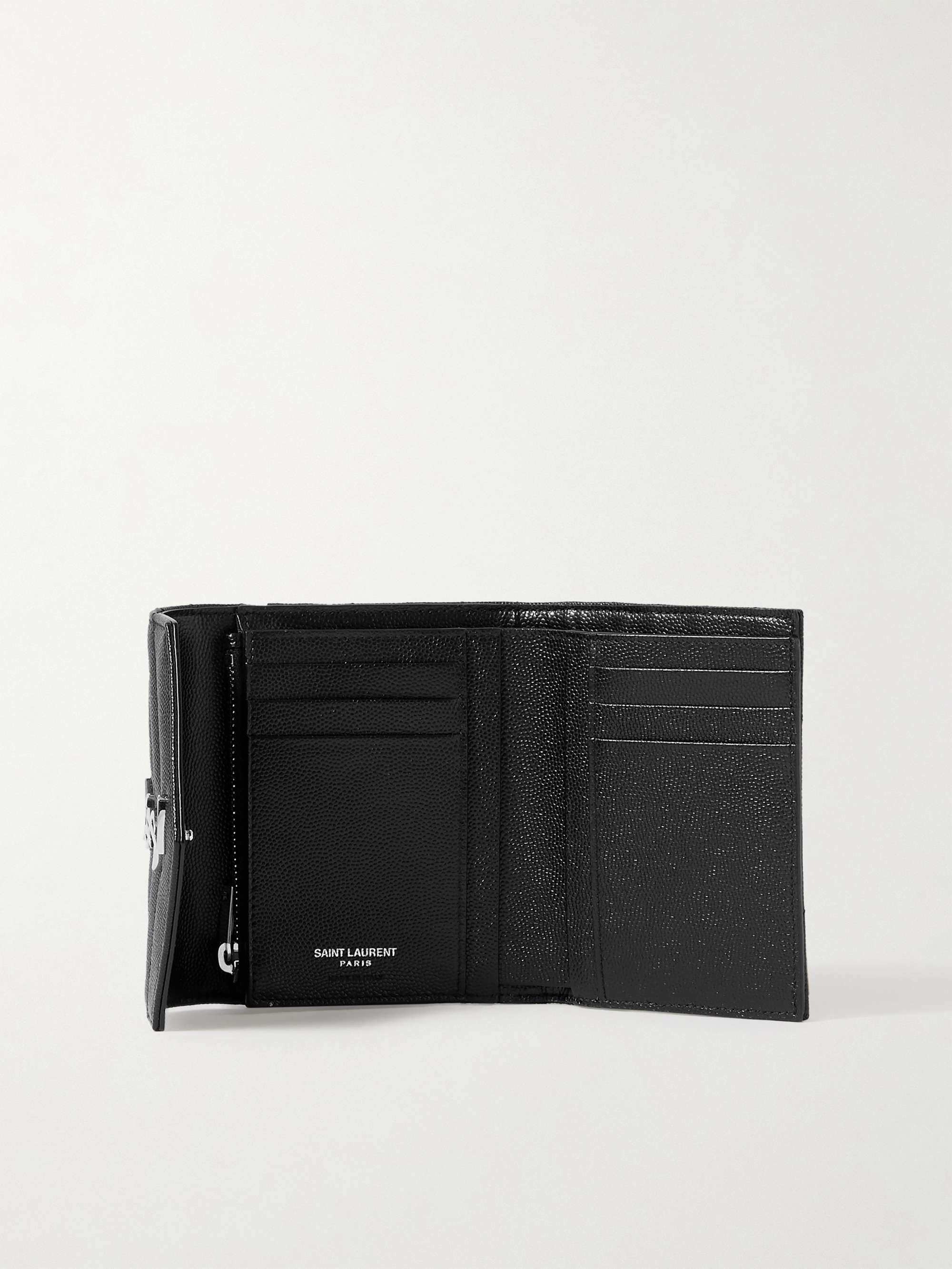 Saint Laurent Small Cassandre Envelope Wallet in Noir | FWRD