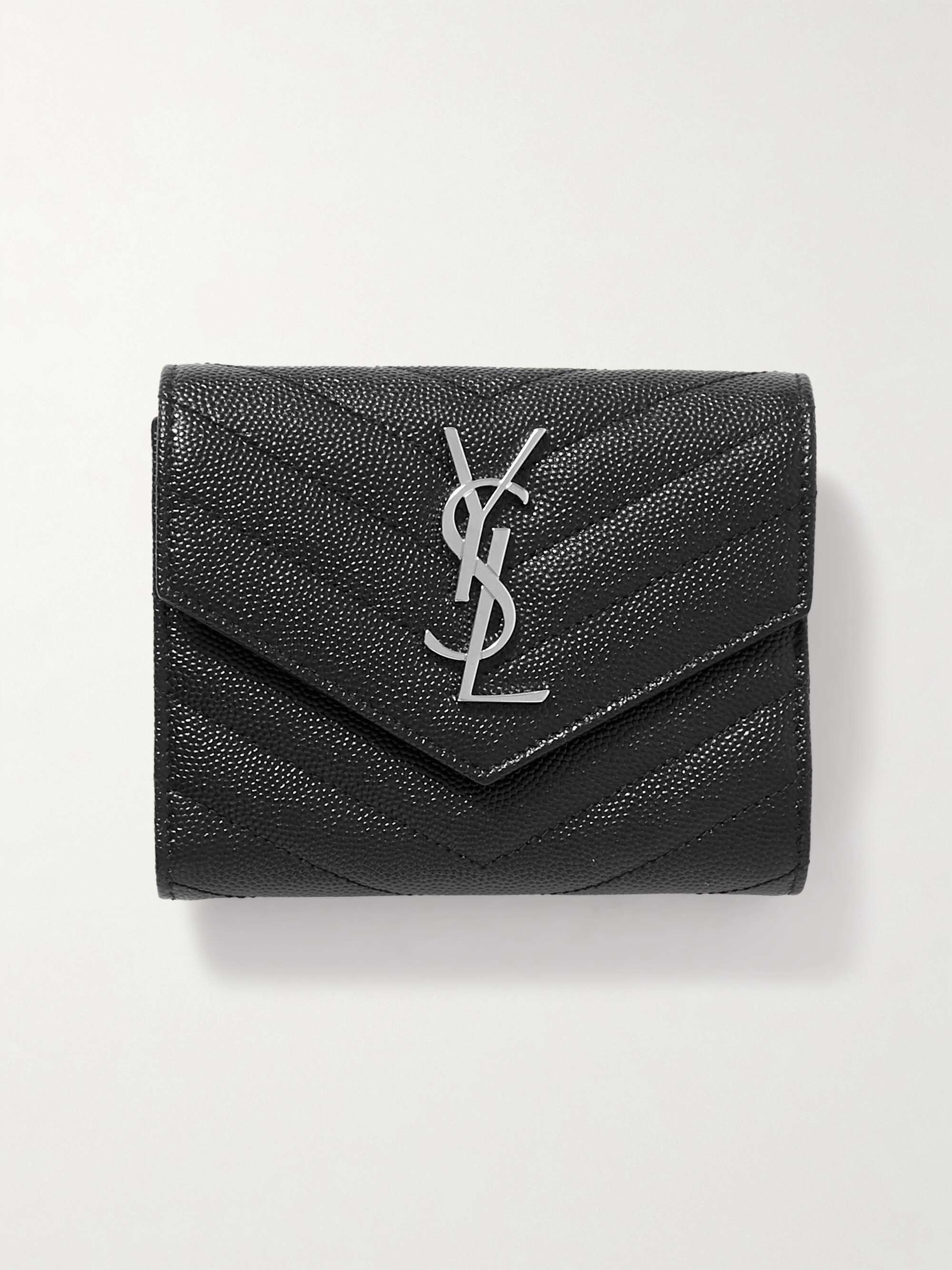 Saint Laurent Monogramme Quilted Textured-leather Wallet - Black - One Size