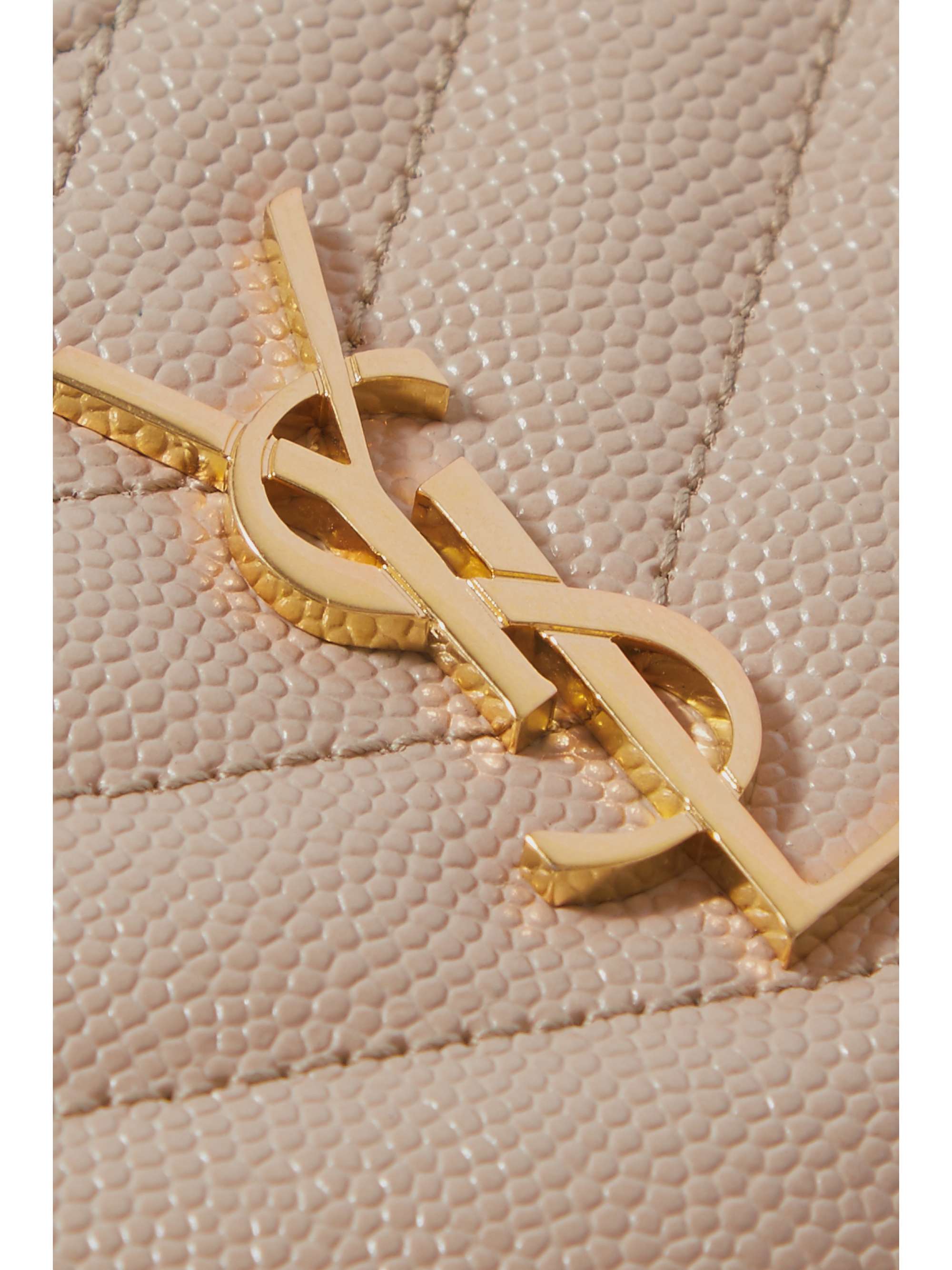 SAINT LAURENT Monogramme small quilted textured-leather wallet
