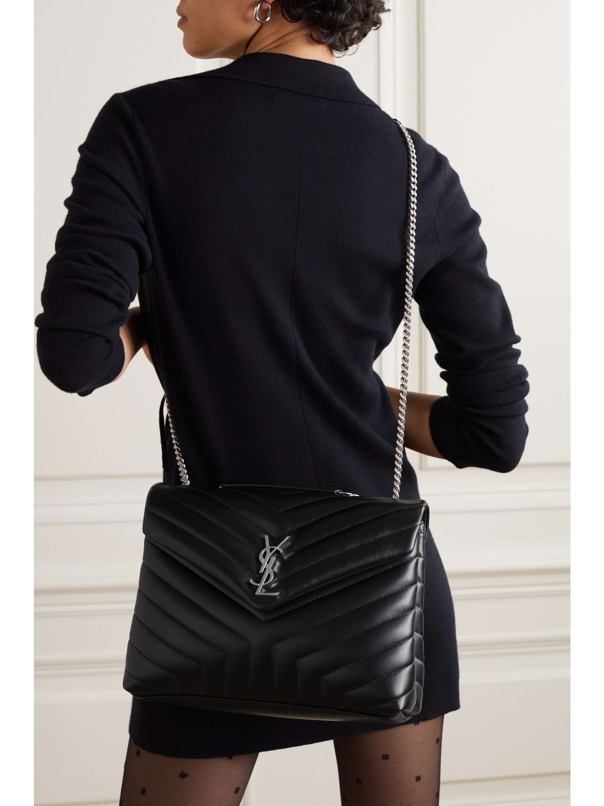 SAINT LAURENT Lou Lou Medium Chain Bag in Black - More Than You Can Imagine