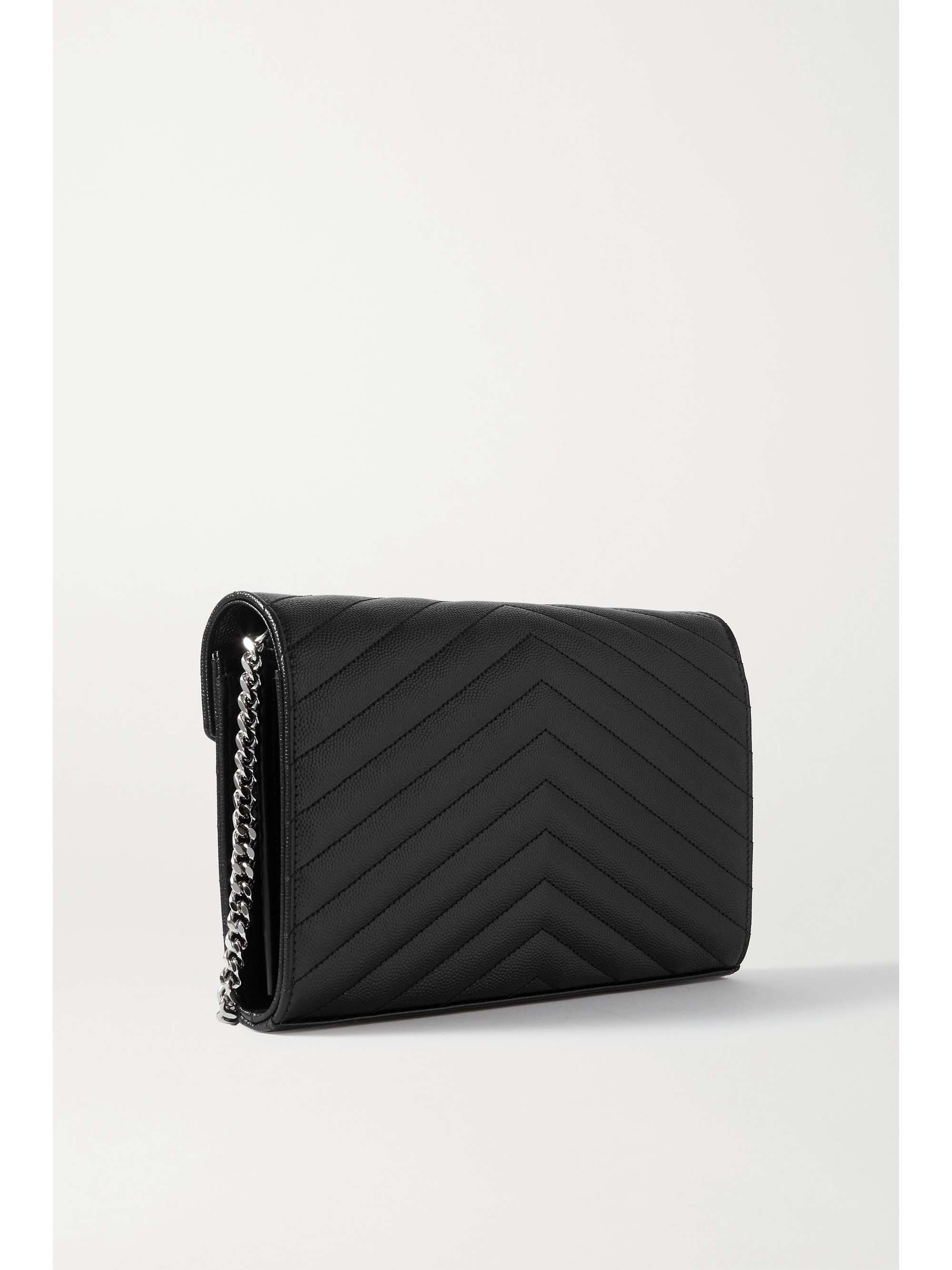 SAINT LAURENT Monogramme mini quilted textured-leather shoulder bag