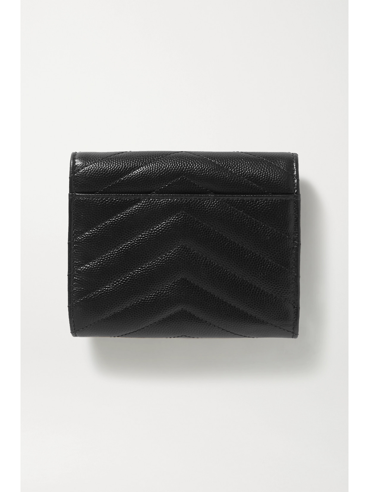 Shop Saint Laurent Monogramme Quilted Textured-leather Wallet In Black