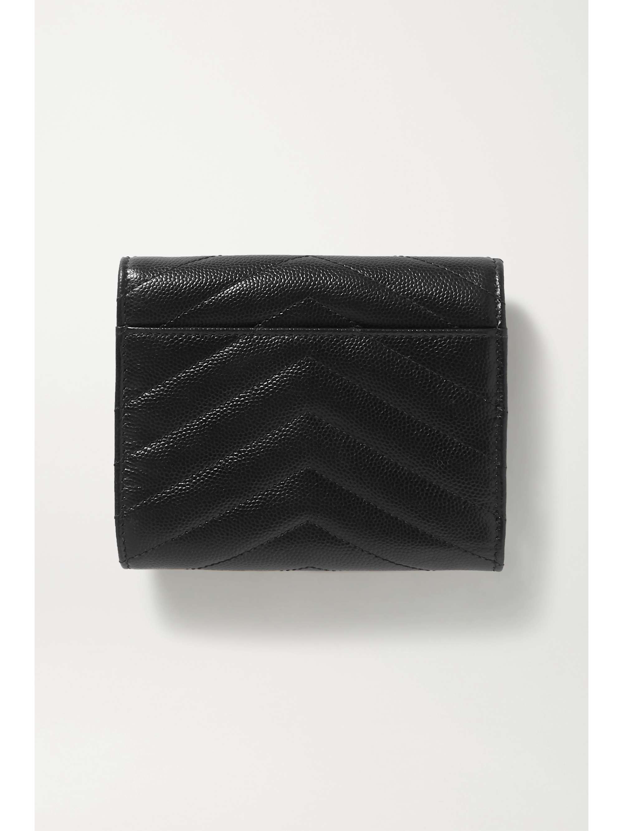 SAINT LAURENT Monogramme quilted textured-leather wallet