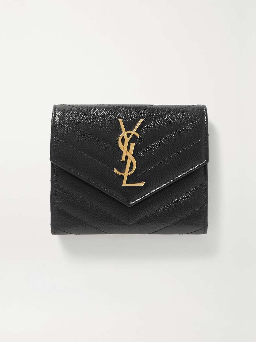 Saint Laurent Monogramme Quilted Textured-leather Wallet