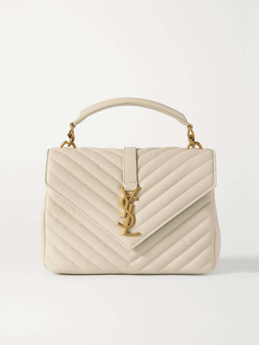 Saint Laurent College Medium Chain Quilted Leather Shoulder Bag