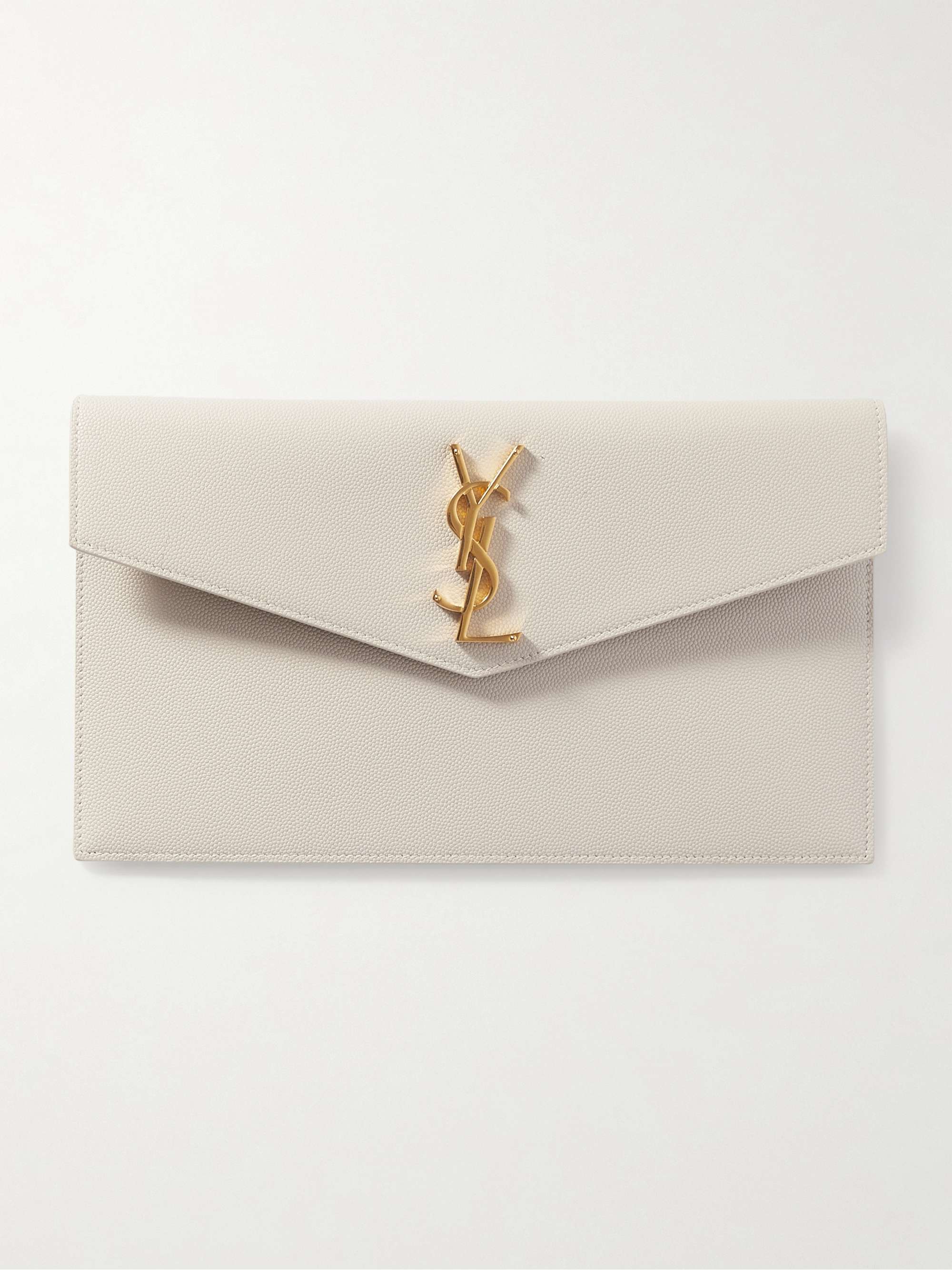 Uptown Leather Clutch, Gold Hardware