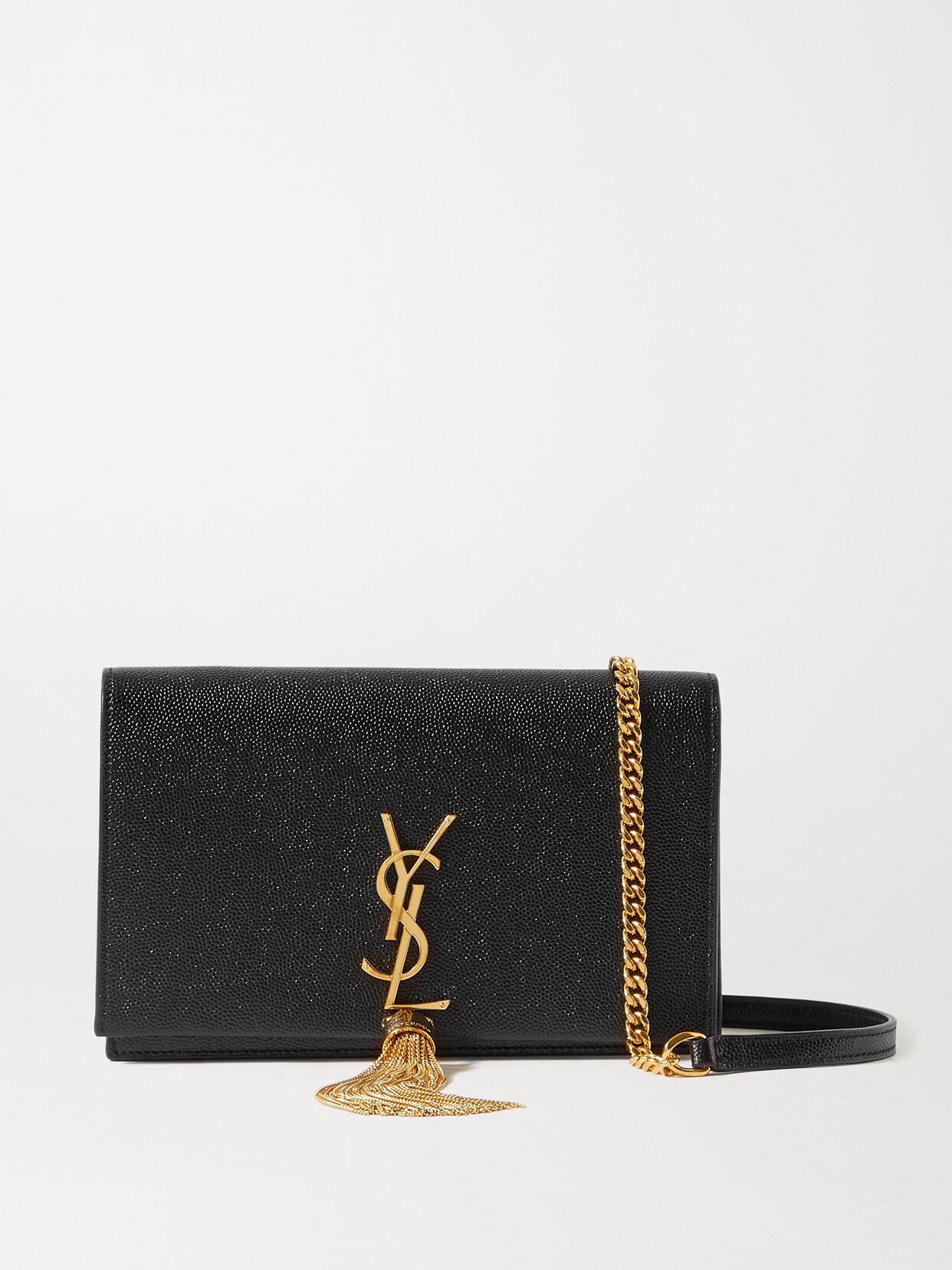 Saint Laurent Kate Texturedleather Shoulder Bag In Black ModeSens