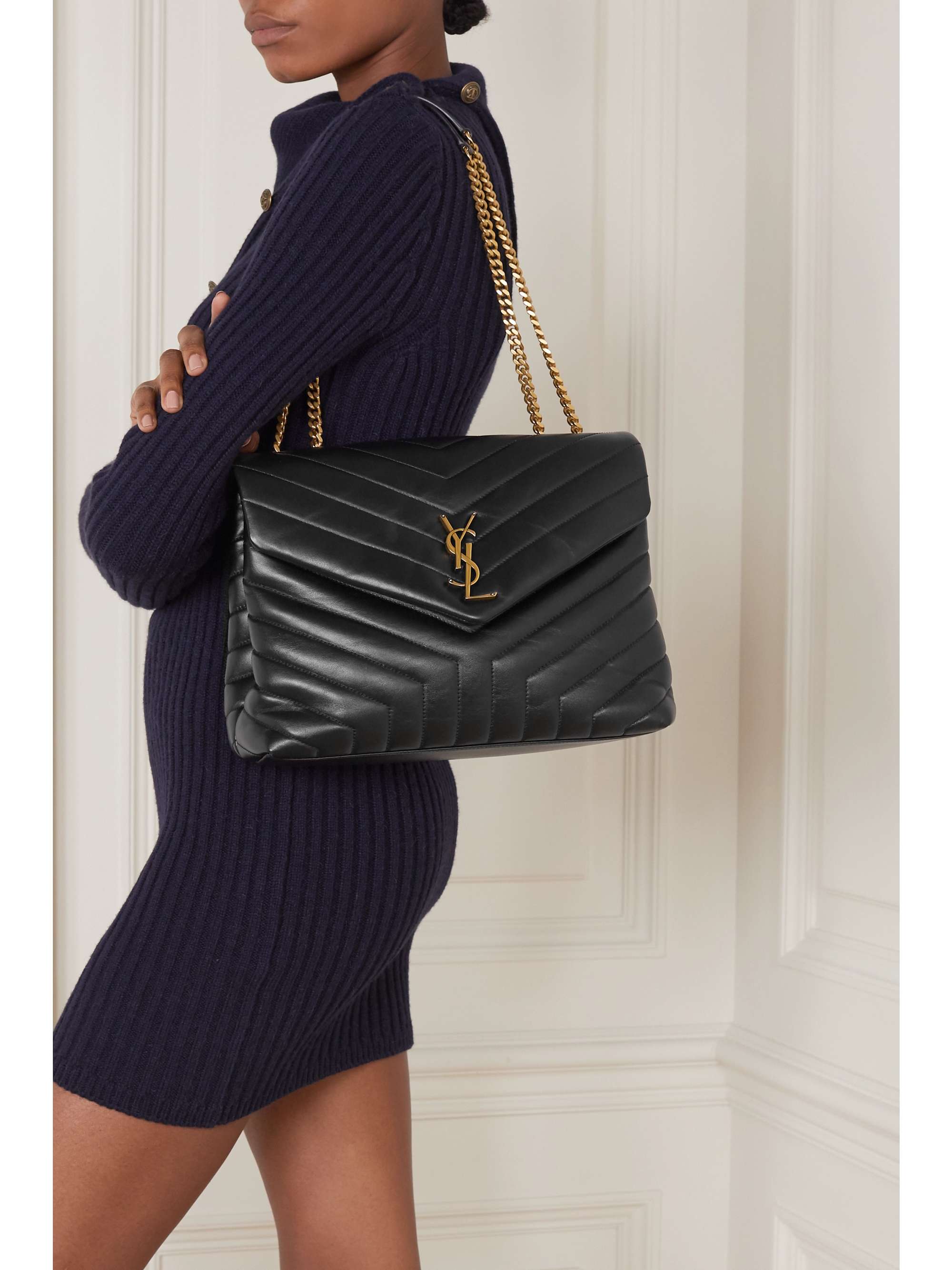 Saint Laurent Loulou Y-Quilted Leather Shoulder Bag