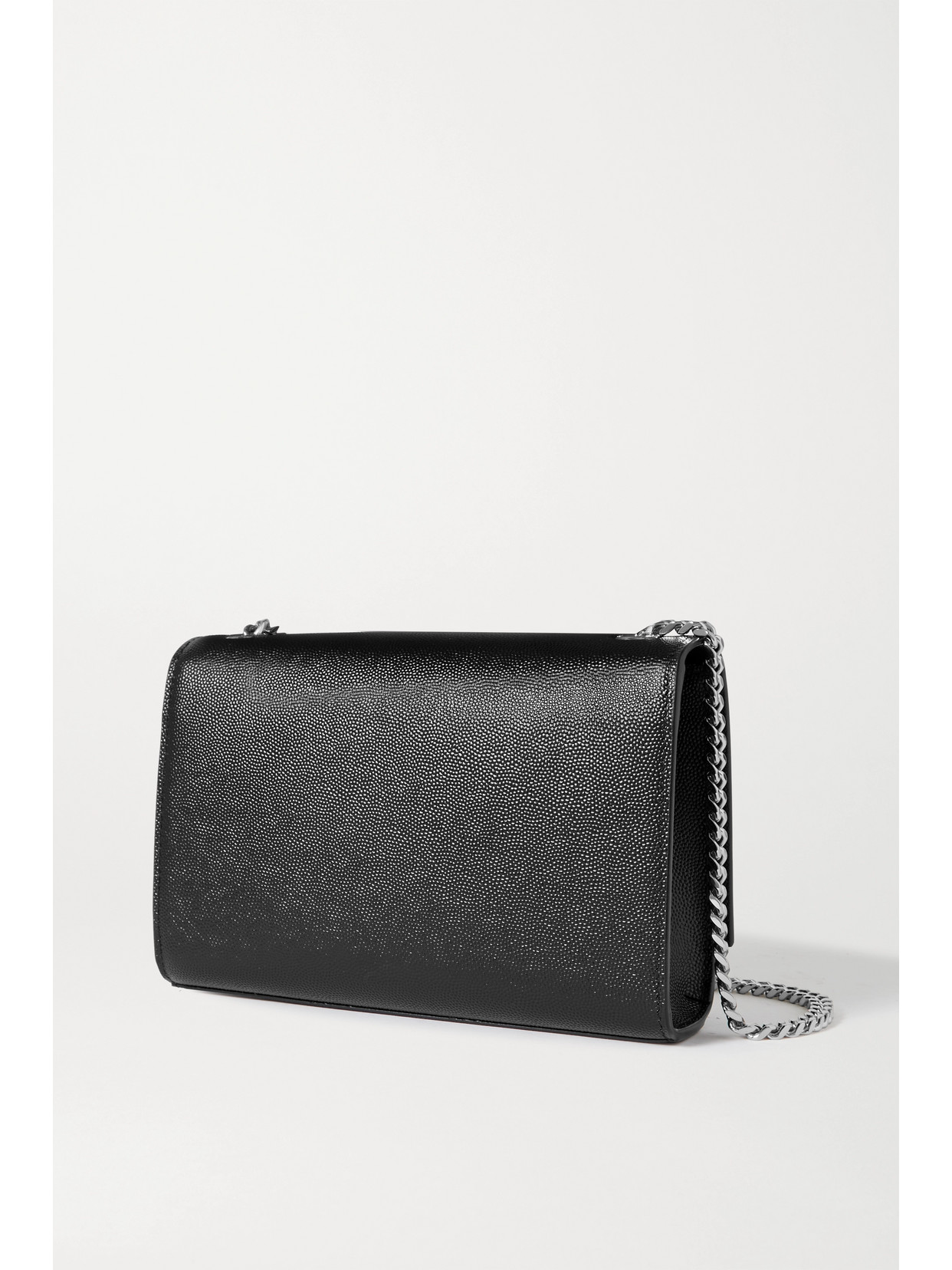 Saint Laurent Kate Small Textured-leather Shoulder Bag In Black