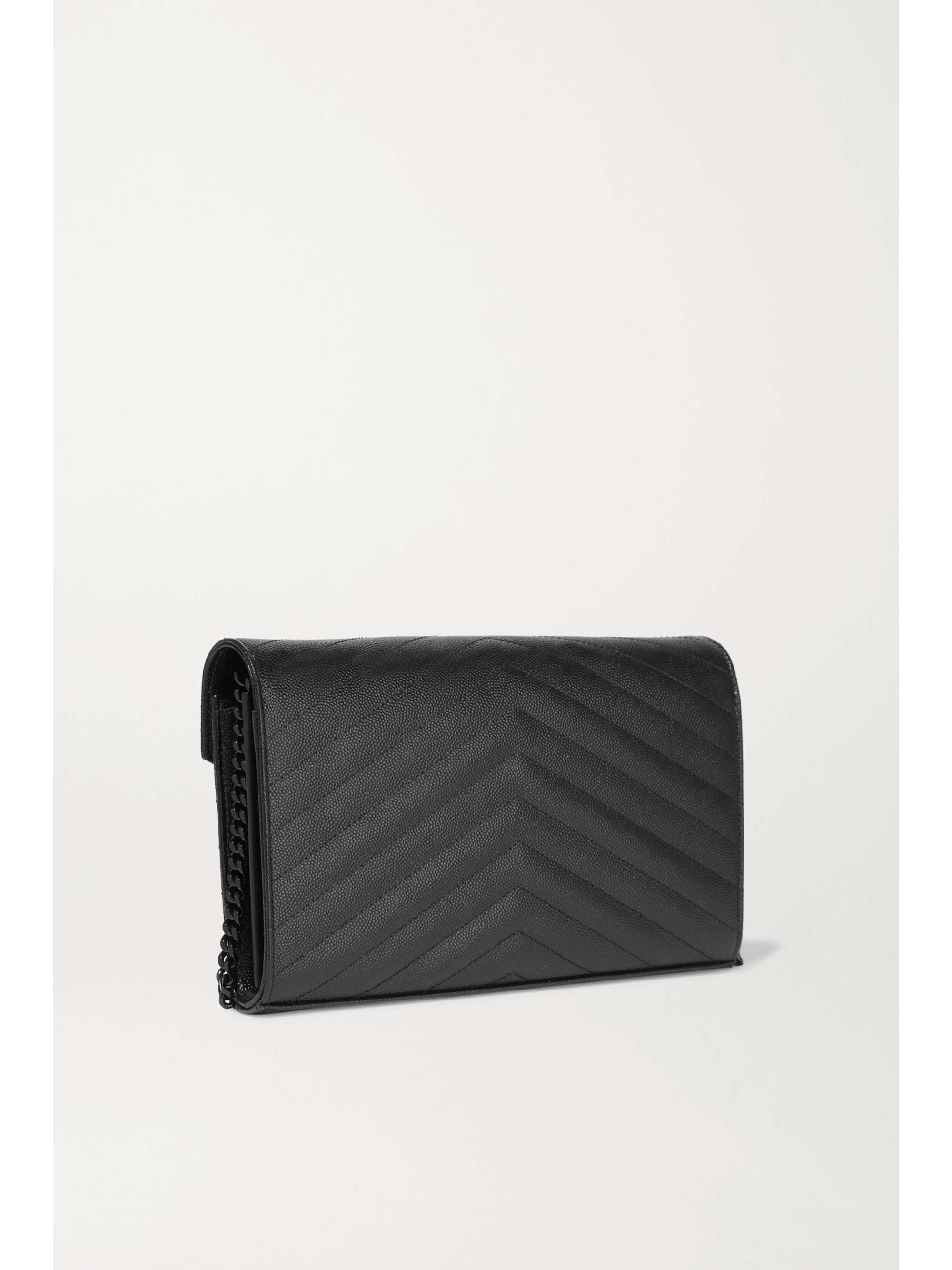 SAINT LAURENT Monogramme mini quilted textured-leather shoulder bag
