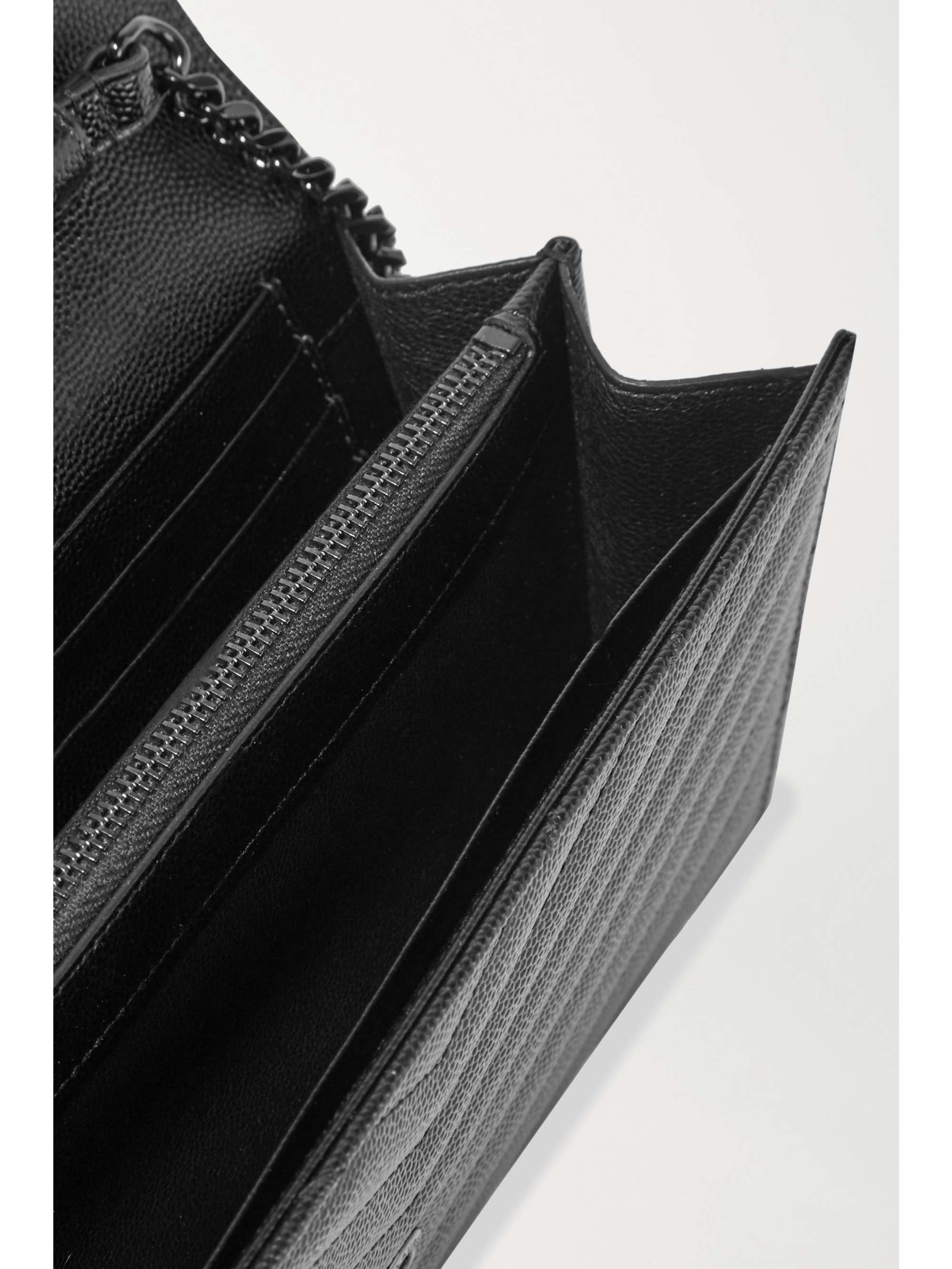 SAINT LAURENT Monogramme mini quilted textured-leather shoulder bag