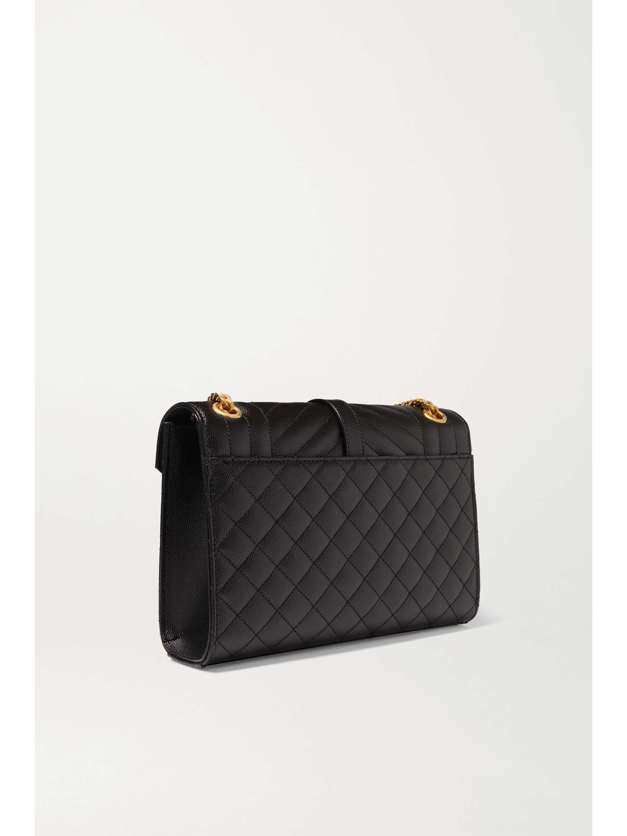 SAINT LAURENT 엔벨로프 미디엄 퀼팅 텍스처 가죽 숄더 백