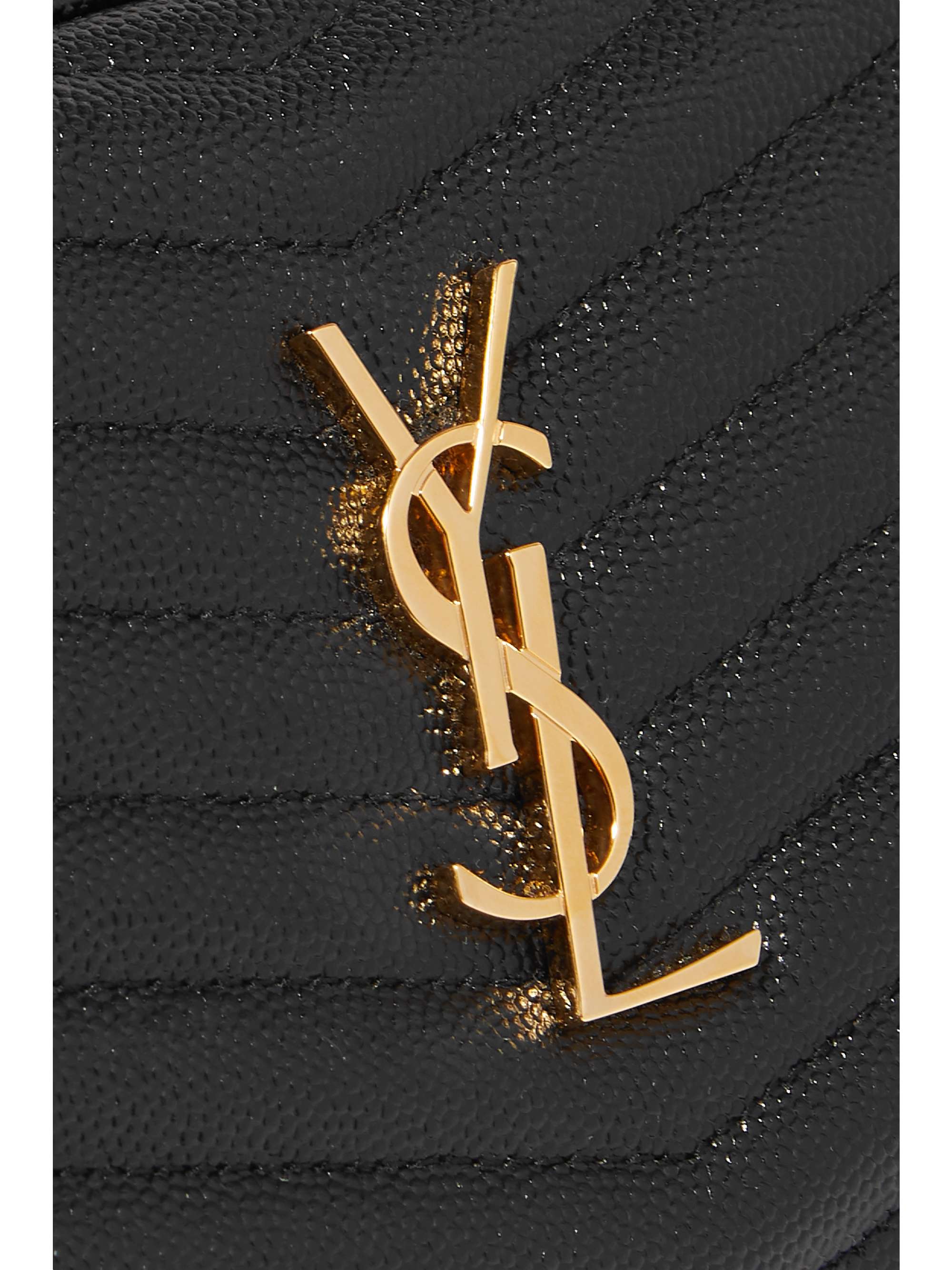 SAINT LAURENT Lou mini quilted texturedleather shoulder bag NETAPORTER