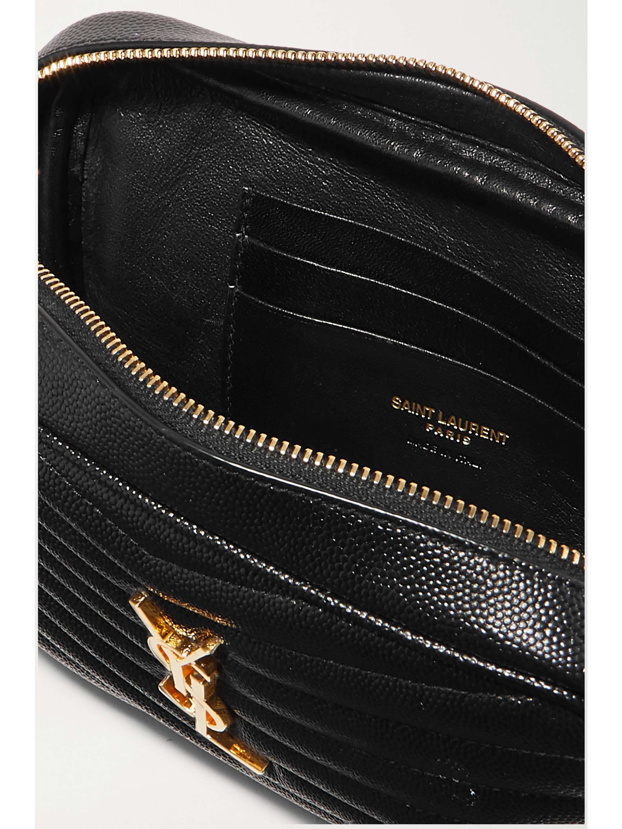 SAINT LAURENT Lou mini quilted texturedleather shoulder bag NETAPORTER