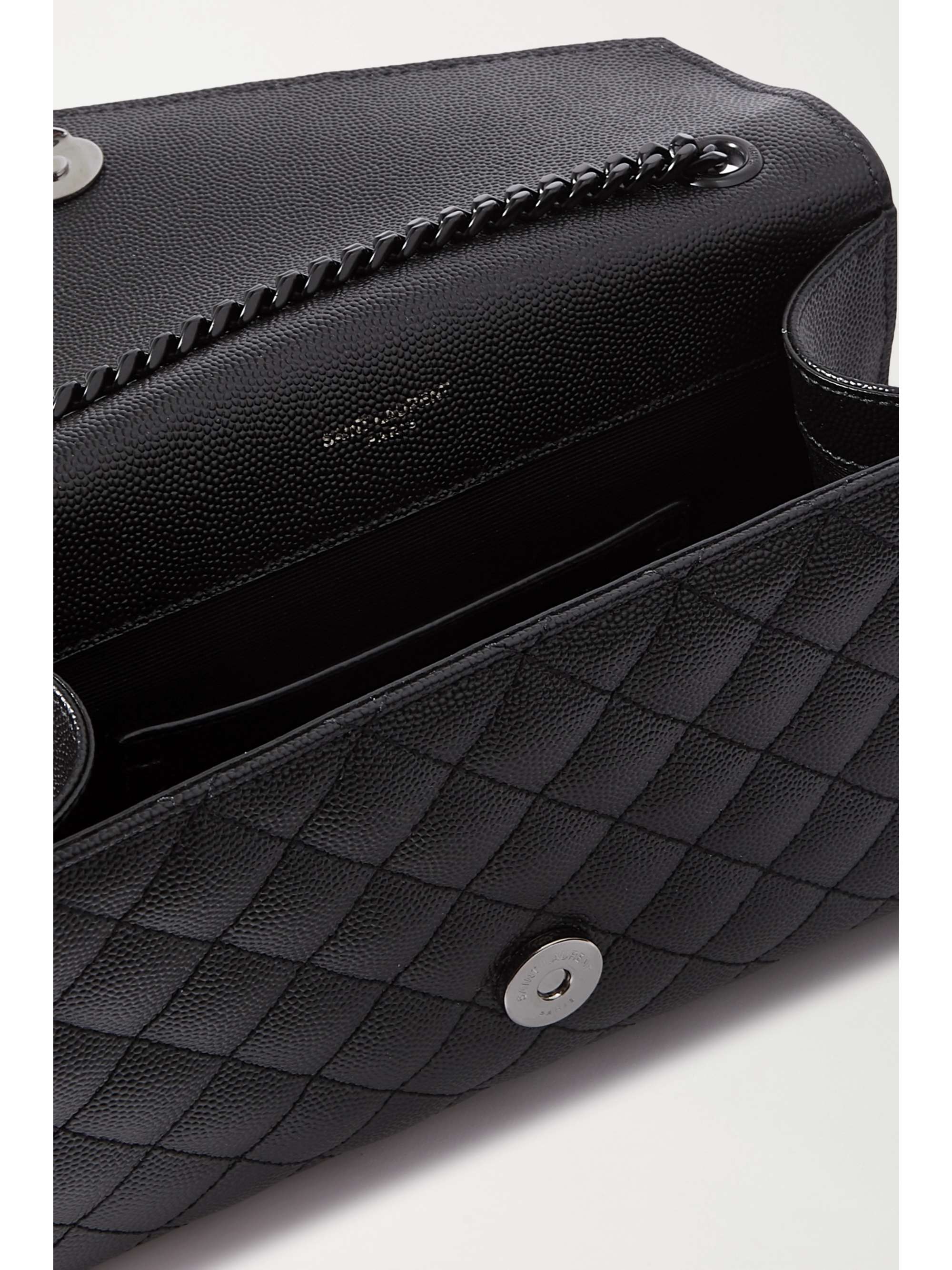 saint laurent envelope quilted textured leather shoulder bag
