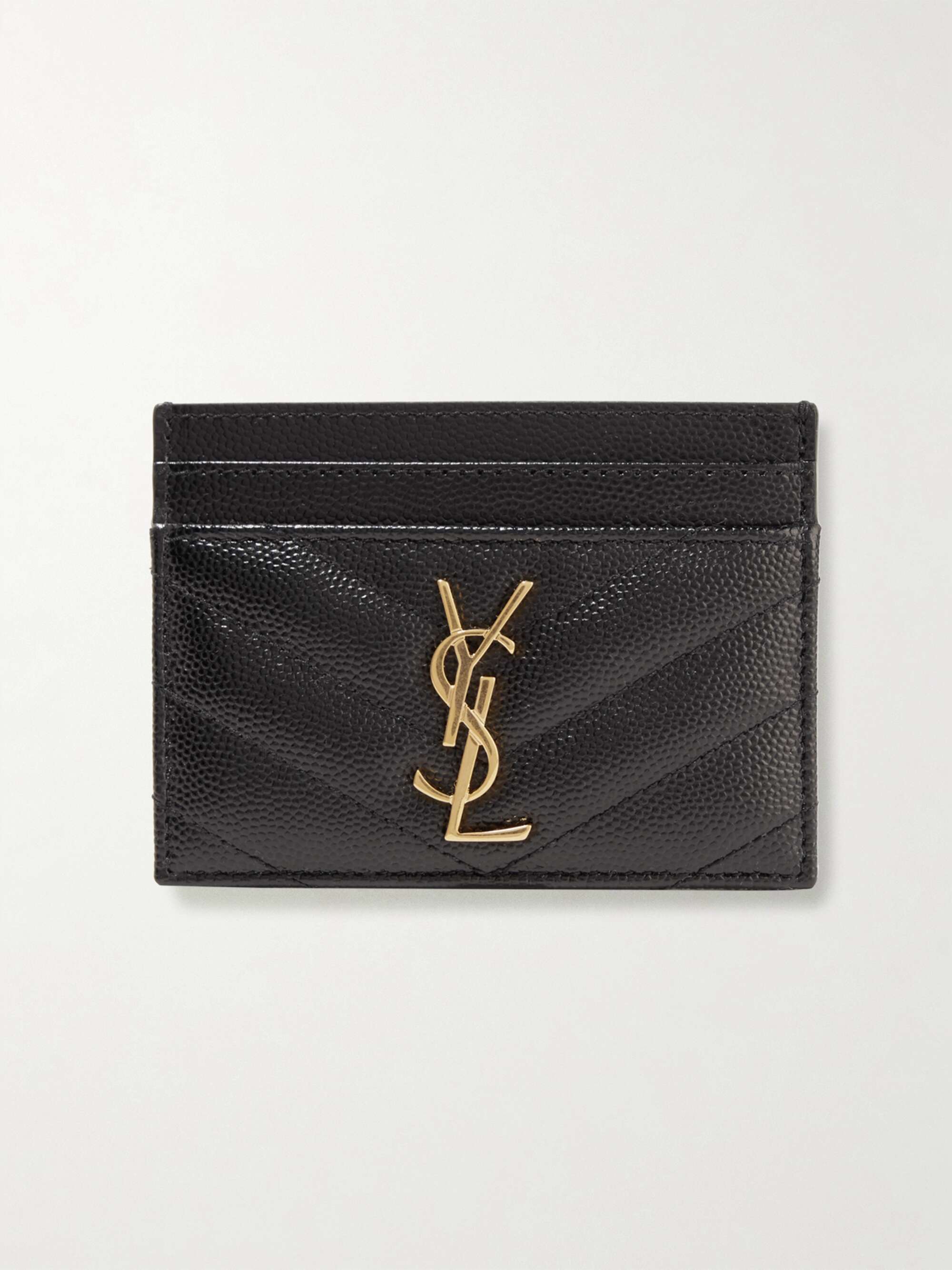 Monogramme quilted textured-leather cardholder