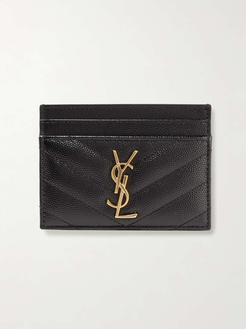 Saint Laurent Monogramme Quilted Textured-leather Cardholder