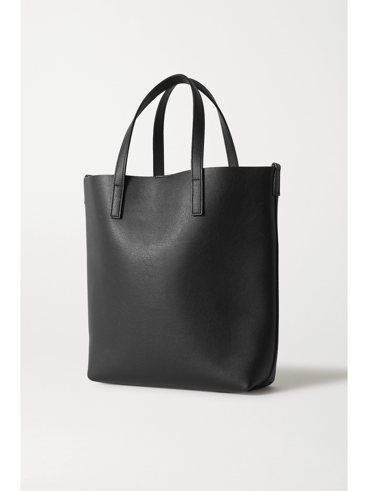 Shop Saint Laurent Toy North/south Leather Tote In Black