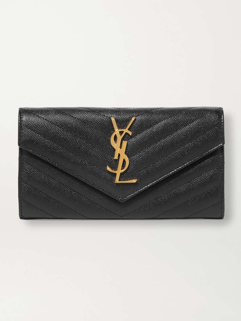 Saint Laurent Monogramme Quilted Textured-leather Wallet