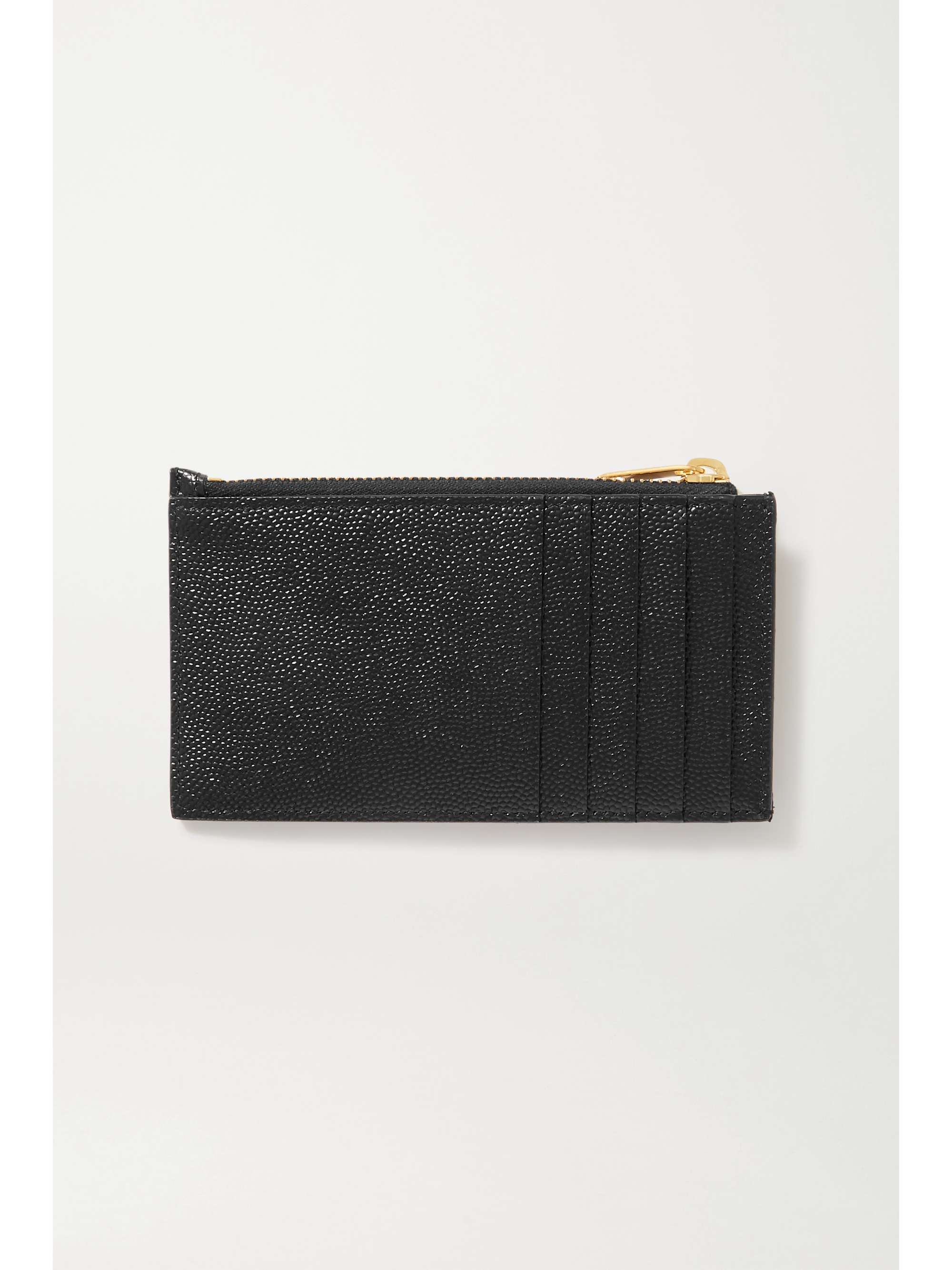 SAINT LAURENT Monogramme small quilted textured-leather wallet